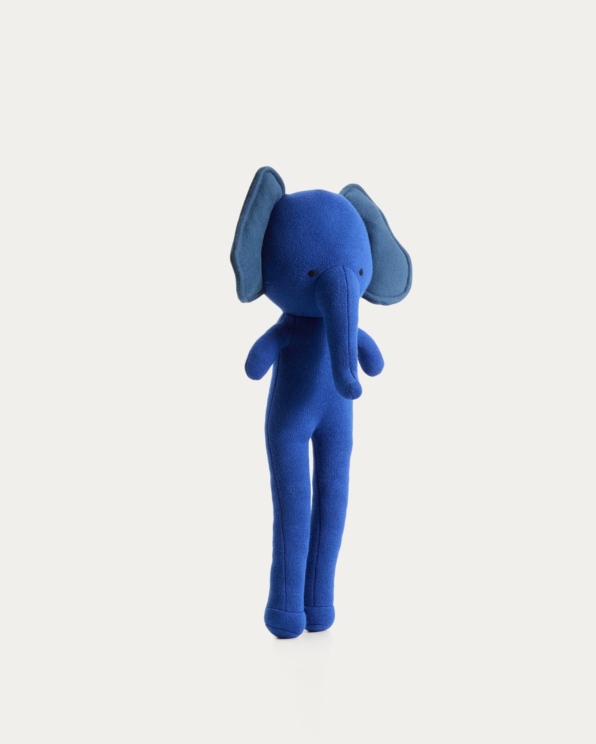 Tandani blue knitted elephant soft toy - Product View
