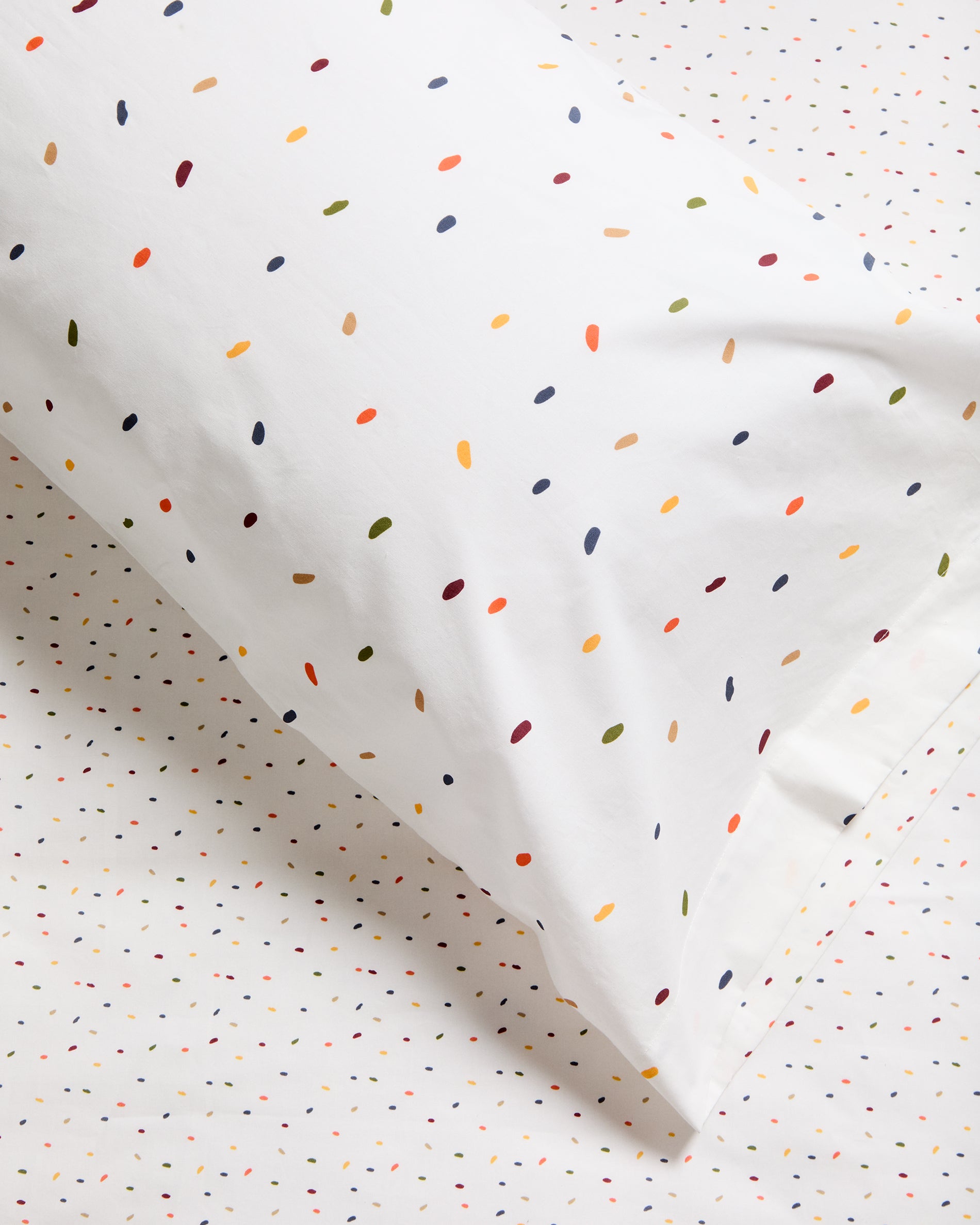 Epifania duvet cover and pillowcase set in cotton percale with multicolour print for 90cm bed - Detail