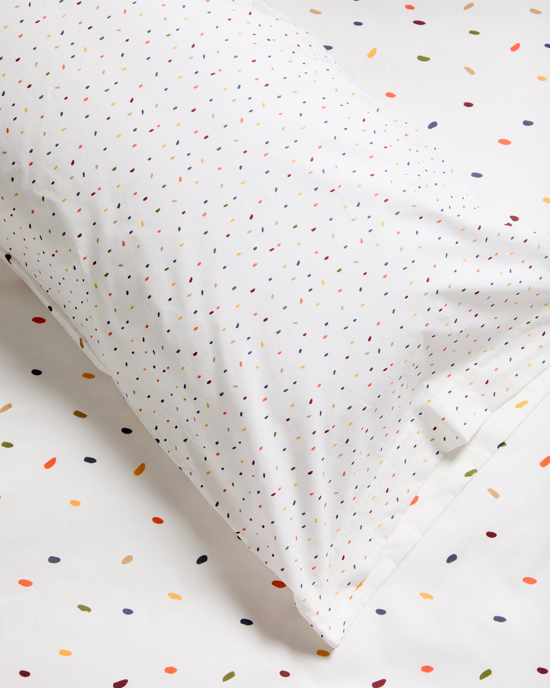 Epifania duvet cover and pillowcase set in cotton percale with multicolour print for 90cm bed - Detail