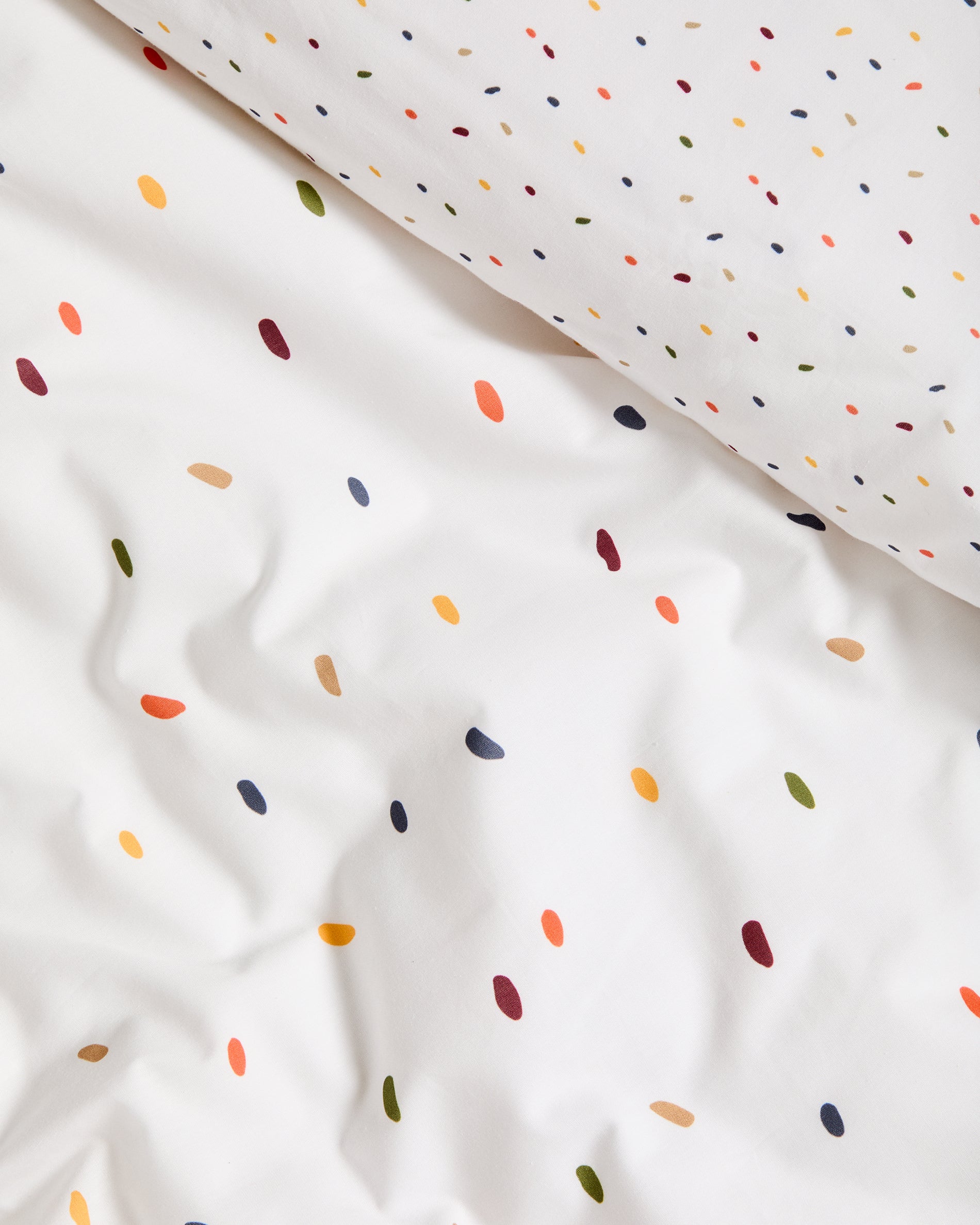 Epifania duvet cover and pillowcase set in cotton percale with multicolour print for 90cm bed - Detail
