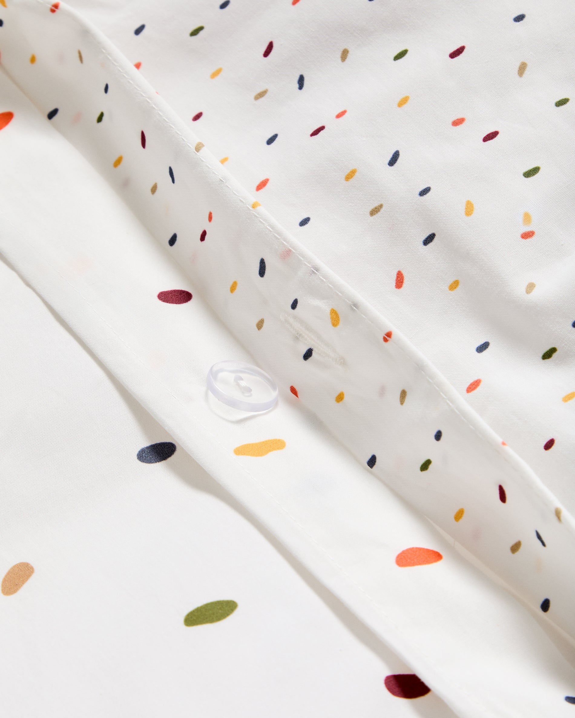 Epifania duvet cover and pillowcase set in cotton percale with multicolour print for 90cm bed - Detail