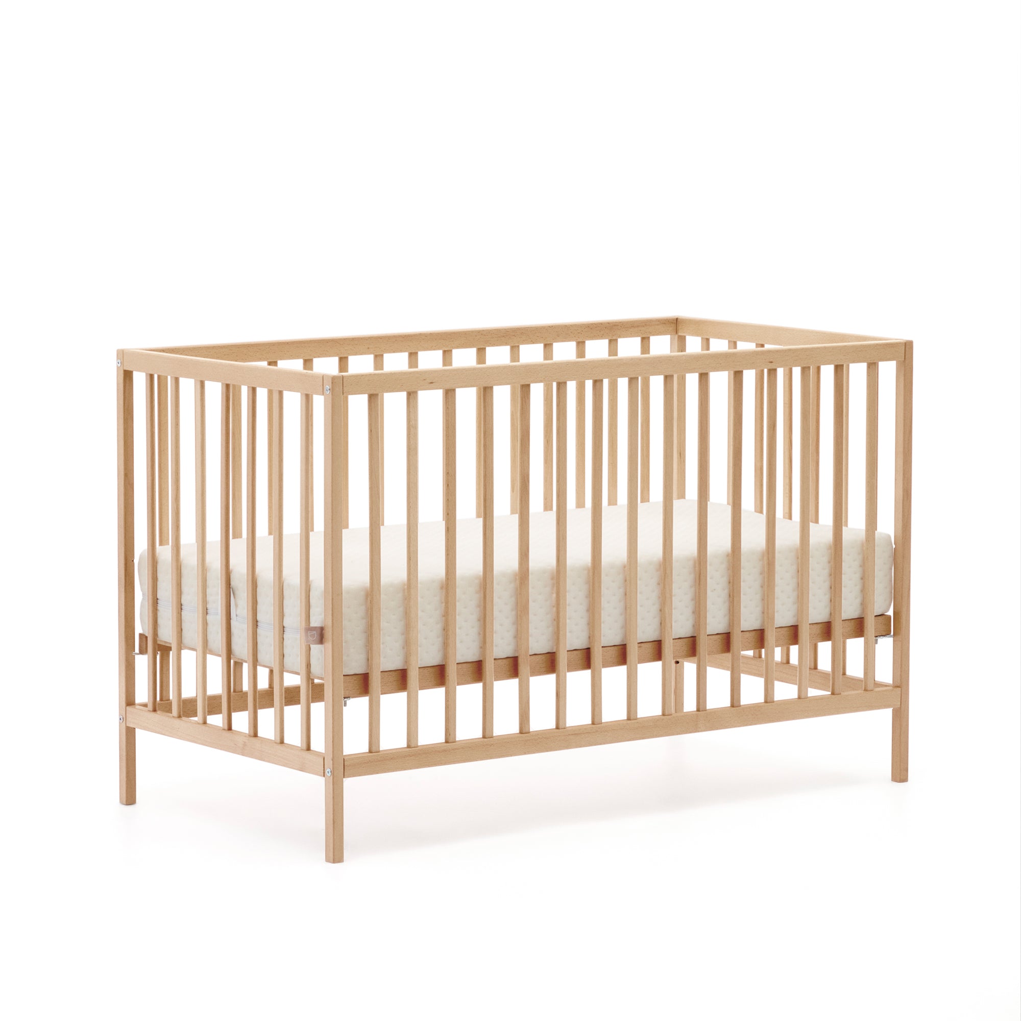 Shantal solid ash wood cot in natural finish, 60 x 120 cm - Product Image