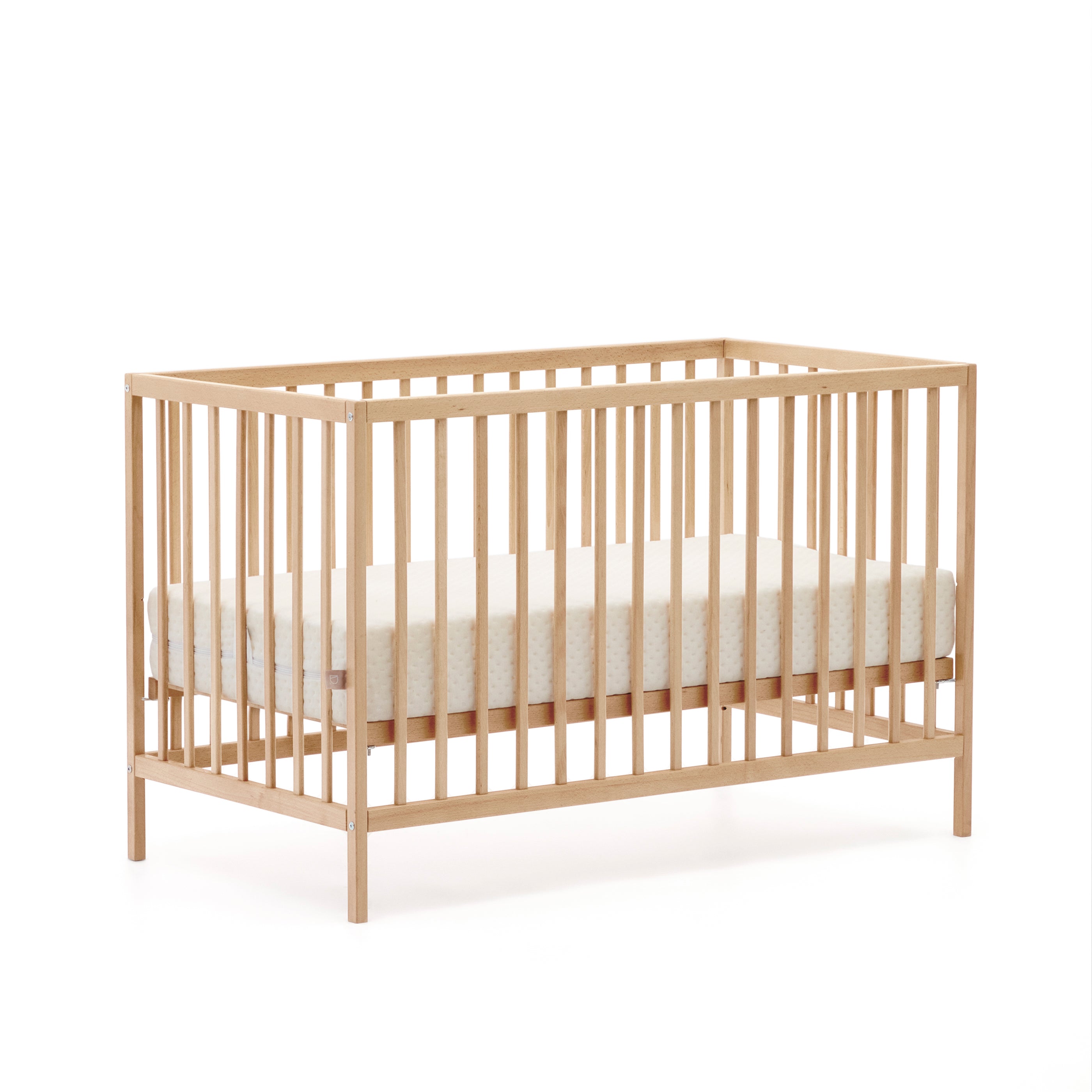 Shantal solid ash wood cot in natural finish, 60 x 120 cm - Product Image