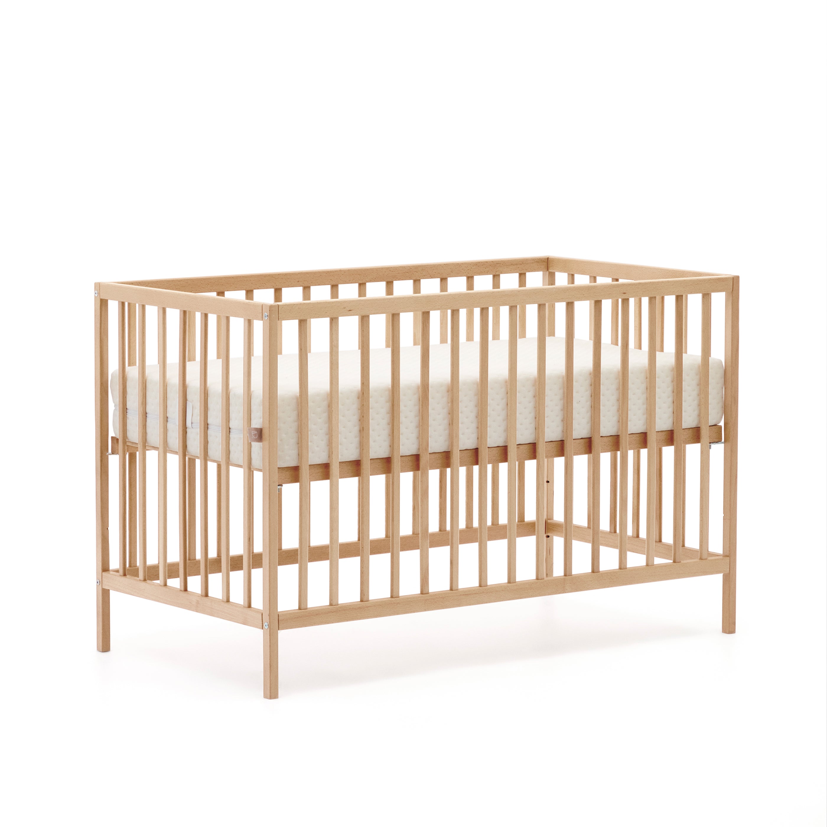Shantal solid ash wood cot in natural finish, 60 x 120 cm - Product Image