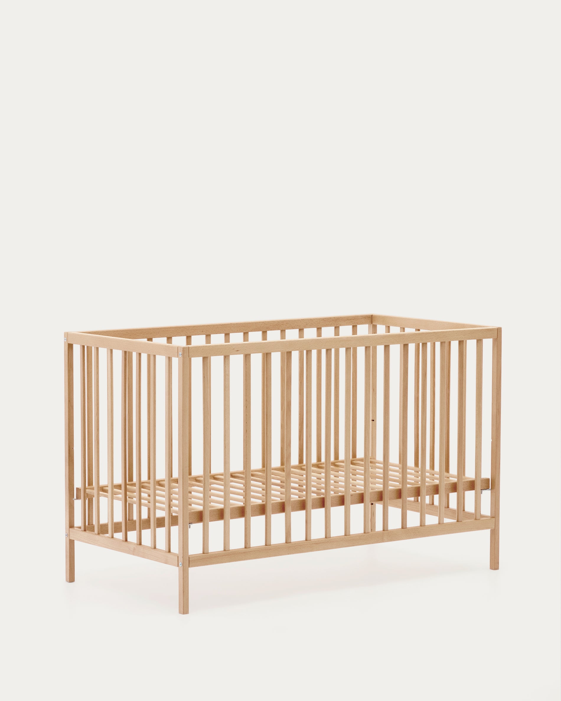 Shantal solid ash wood cot in natural finish, 60 x 120 cm - Product View