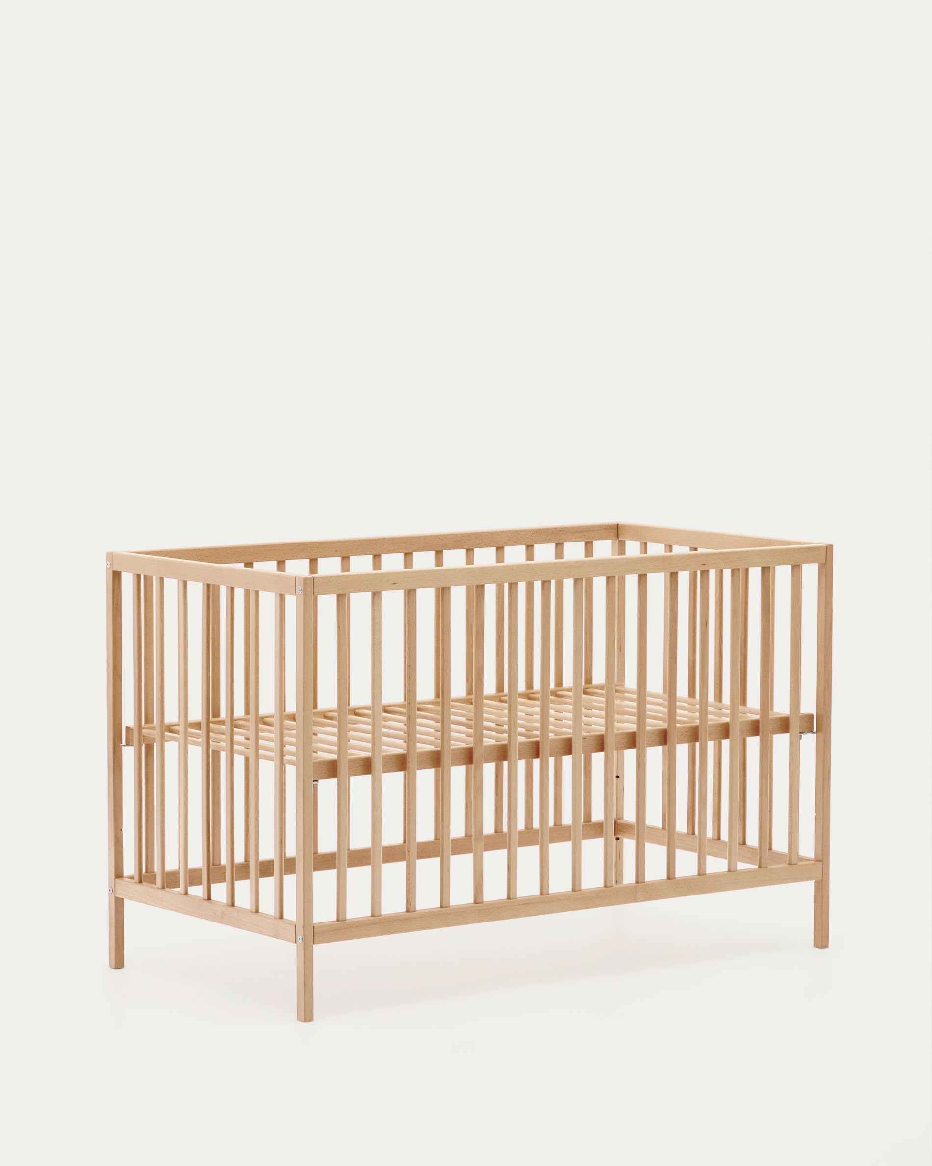 Shantal solid ash wood cot in natural finish, 60 x 120 cm - Product View