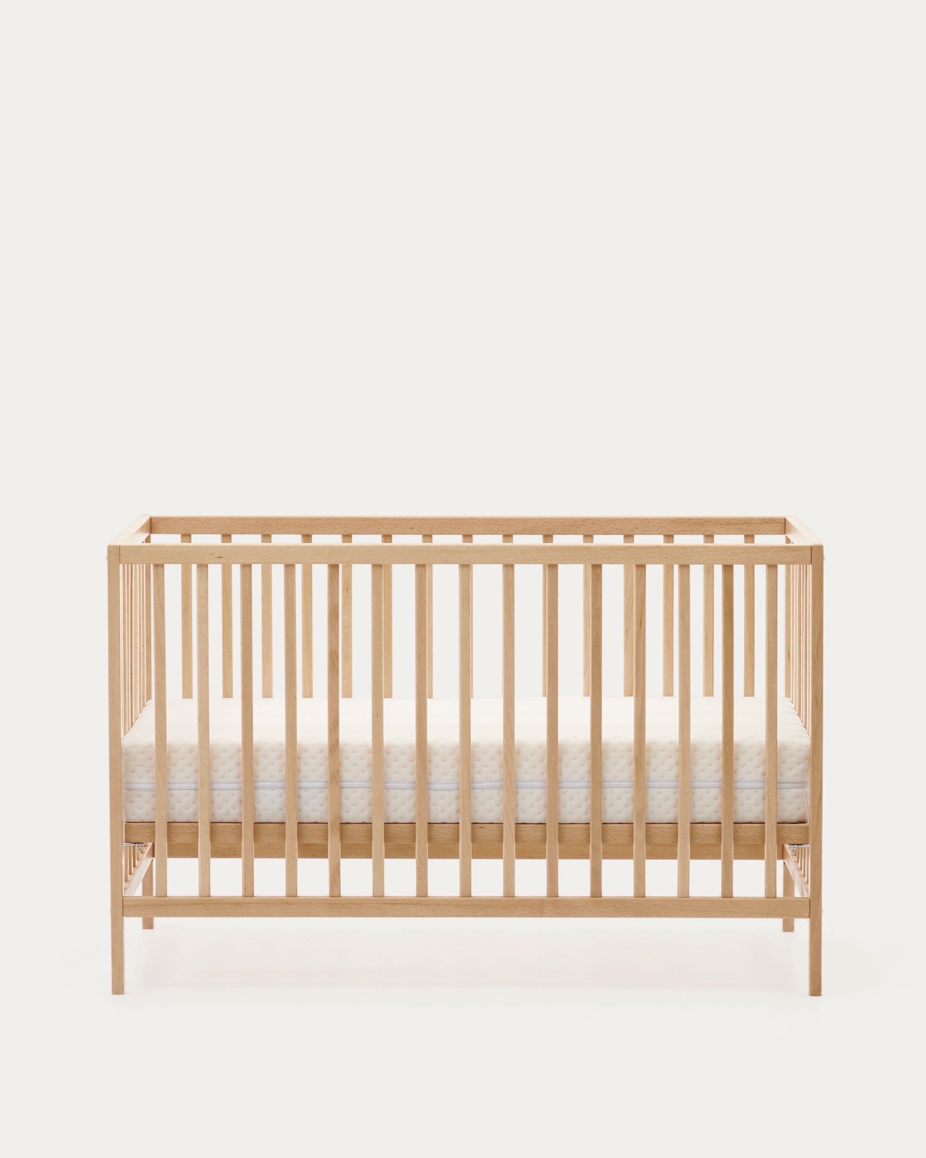 Shantal solid ash wood cot in natural finish, 60 x 120 cm - Product View