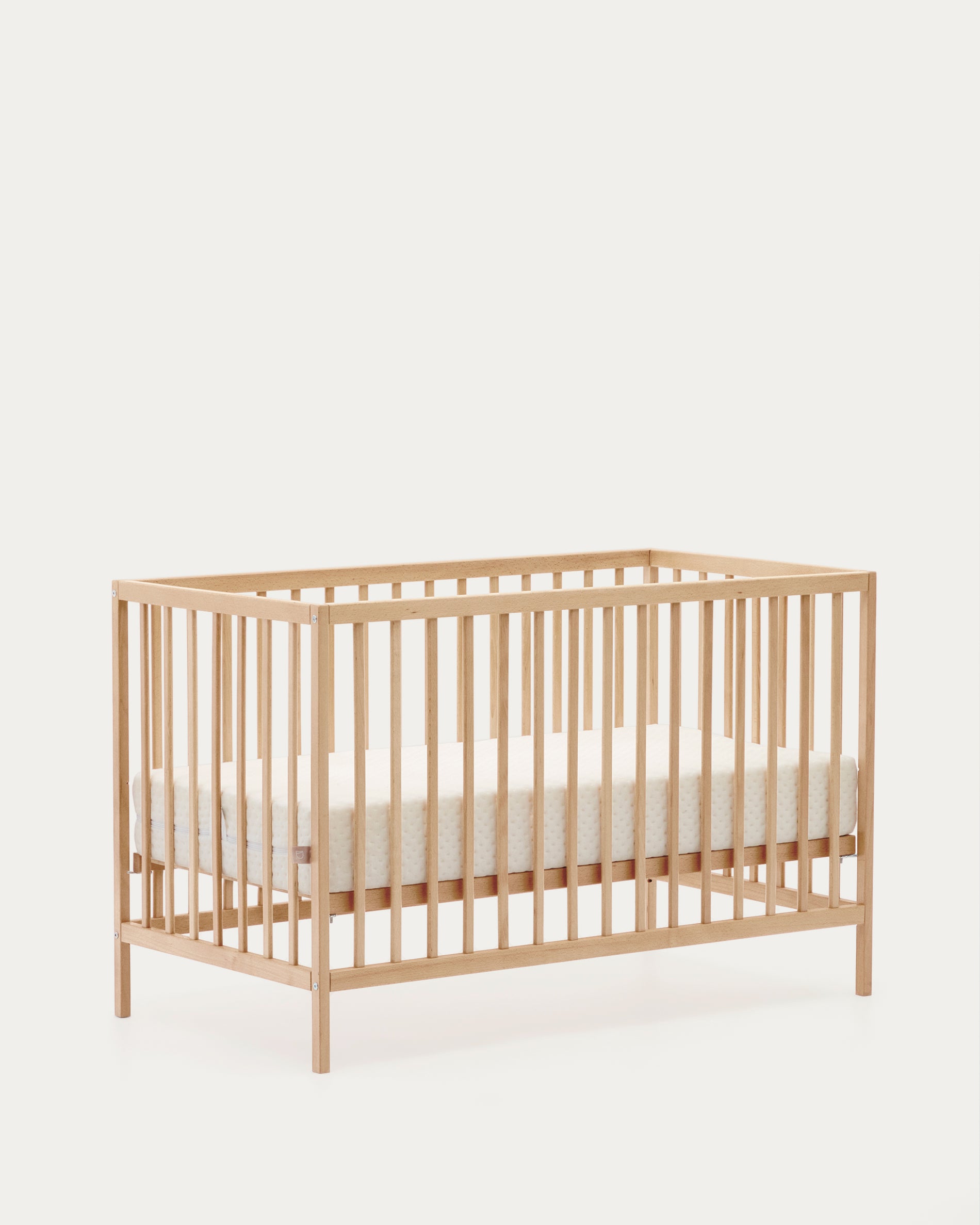 Shantal solid ash wood cot in natural finish, 60 x 120 cm - Product View