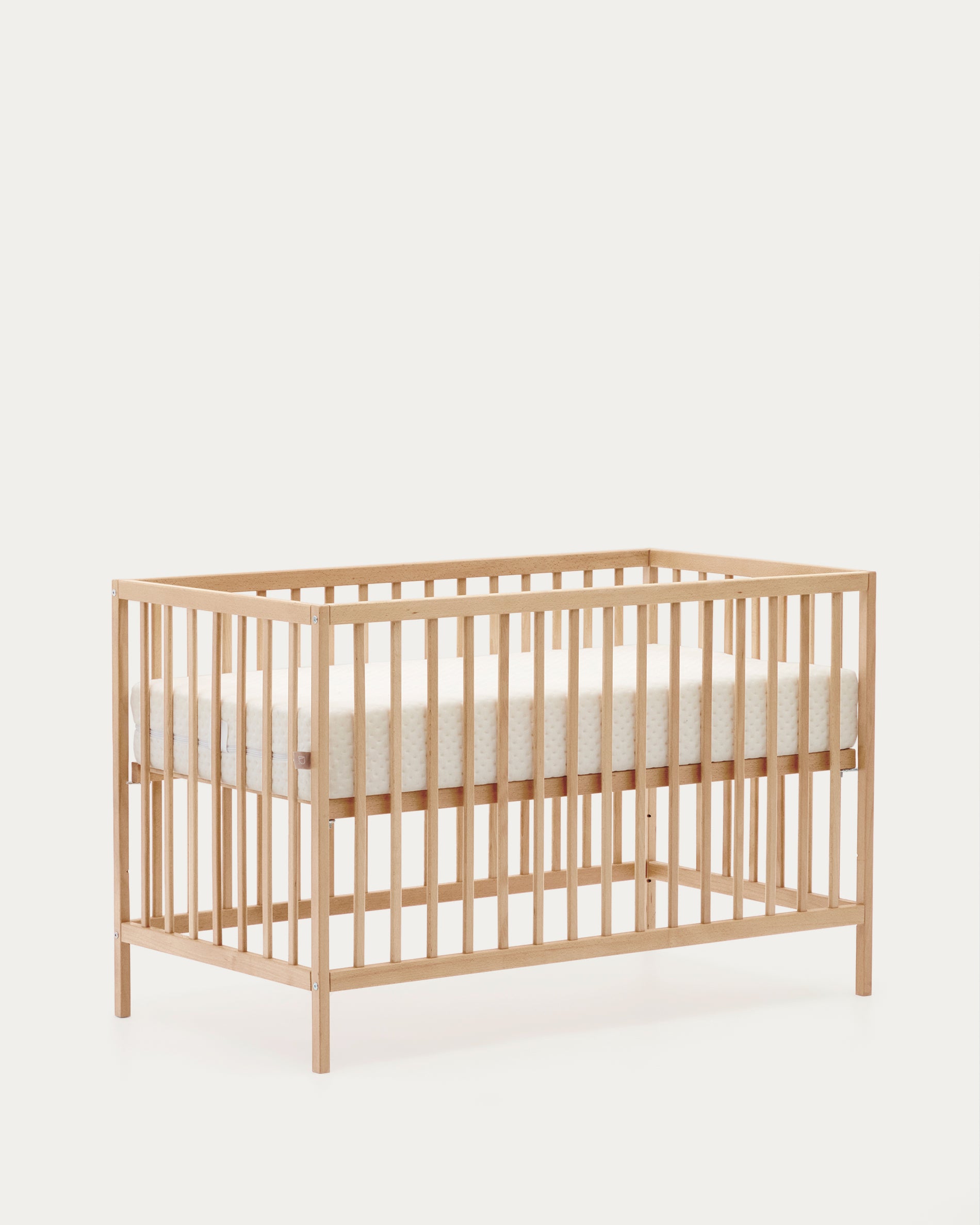 Shantal solid ash wood cot in natural finish, 60 x 120 cm - Product View