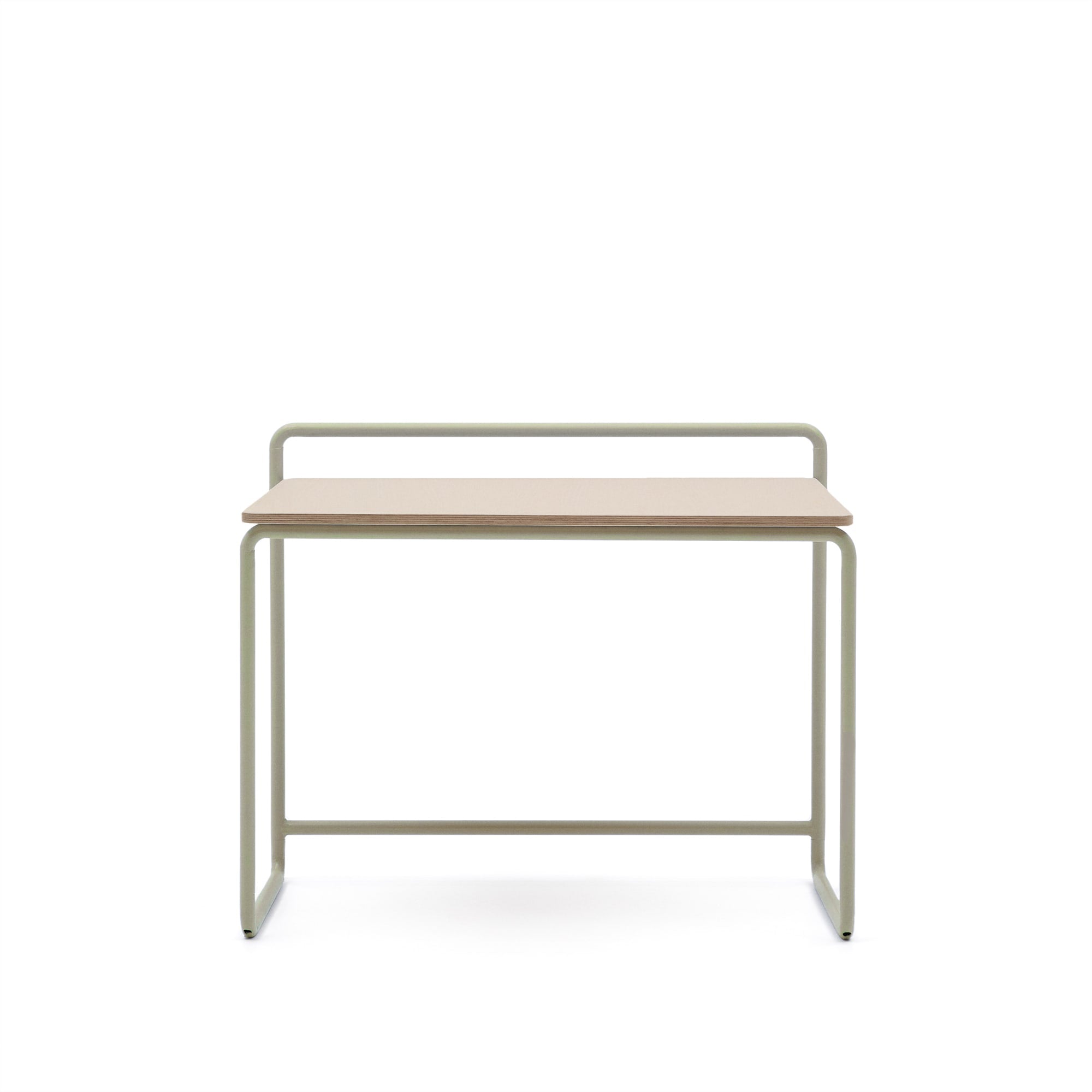 Tinn ash brown veneer desk with beige metal structure, 75 x 45.5 cm