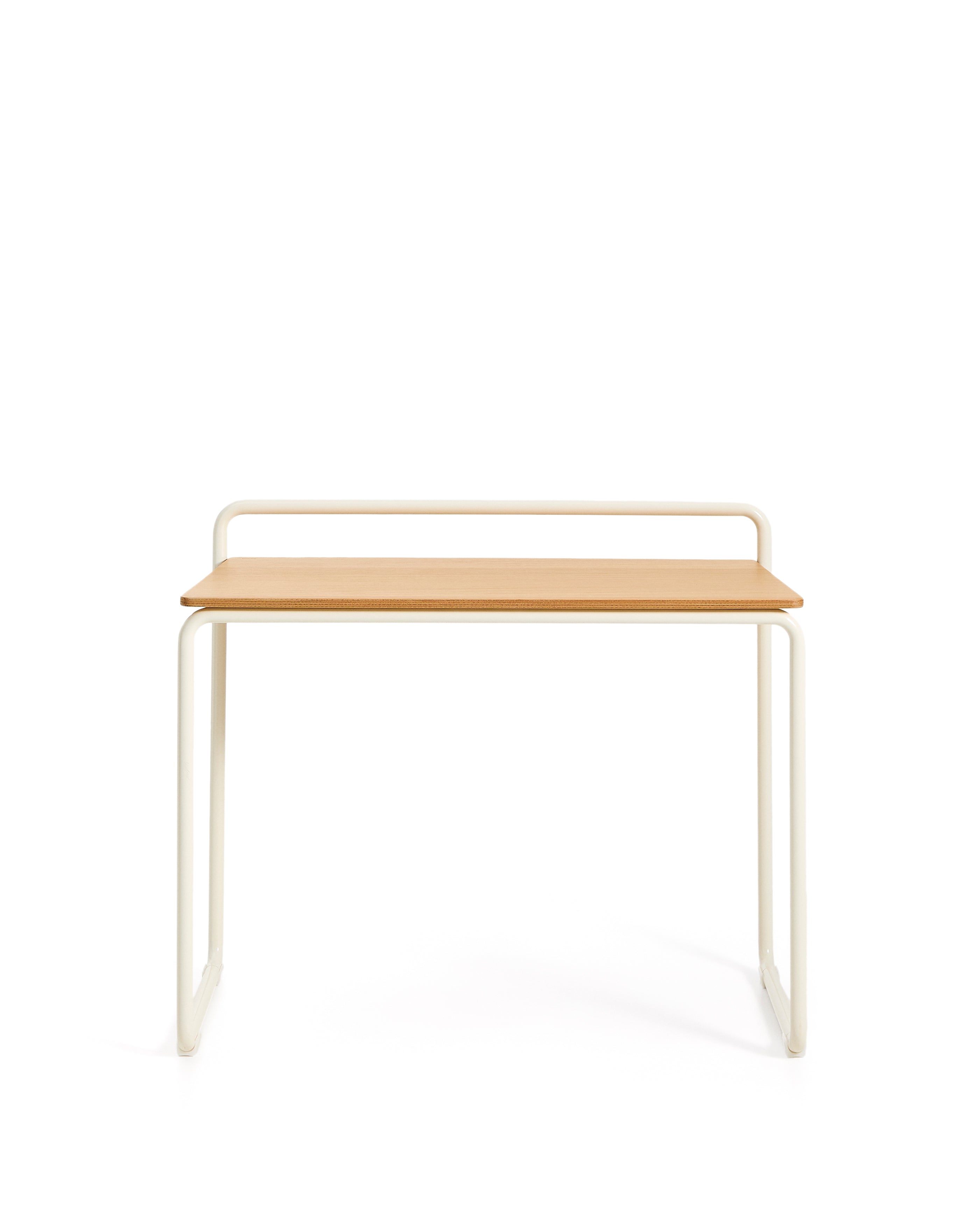 Tinn ash veneer desk with a beige metal structure, 82 x 45 cm - Product Image