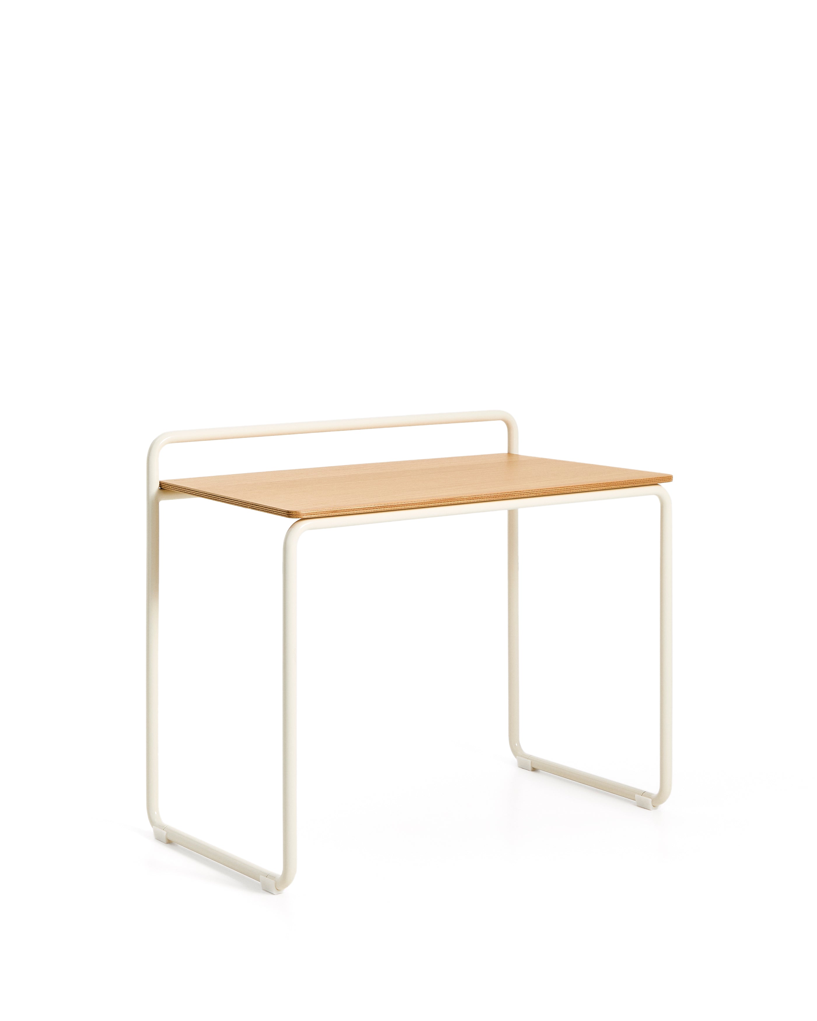 Tinn ash veneer desk with a beige metal structure, 82 x 45 cm - Product Image