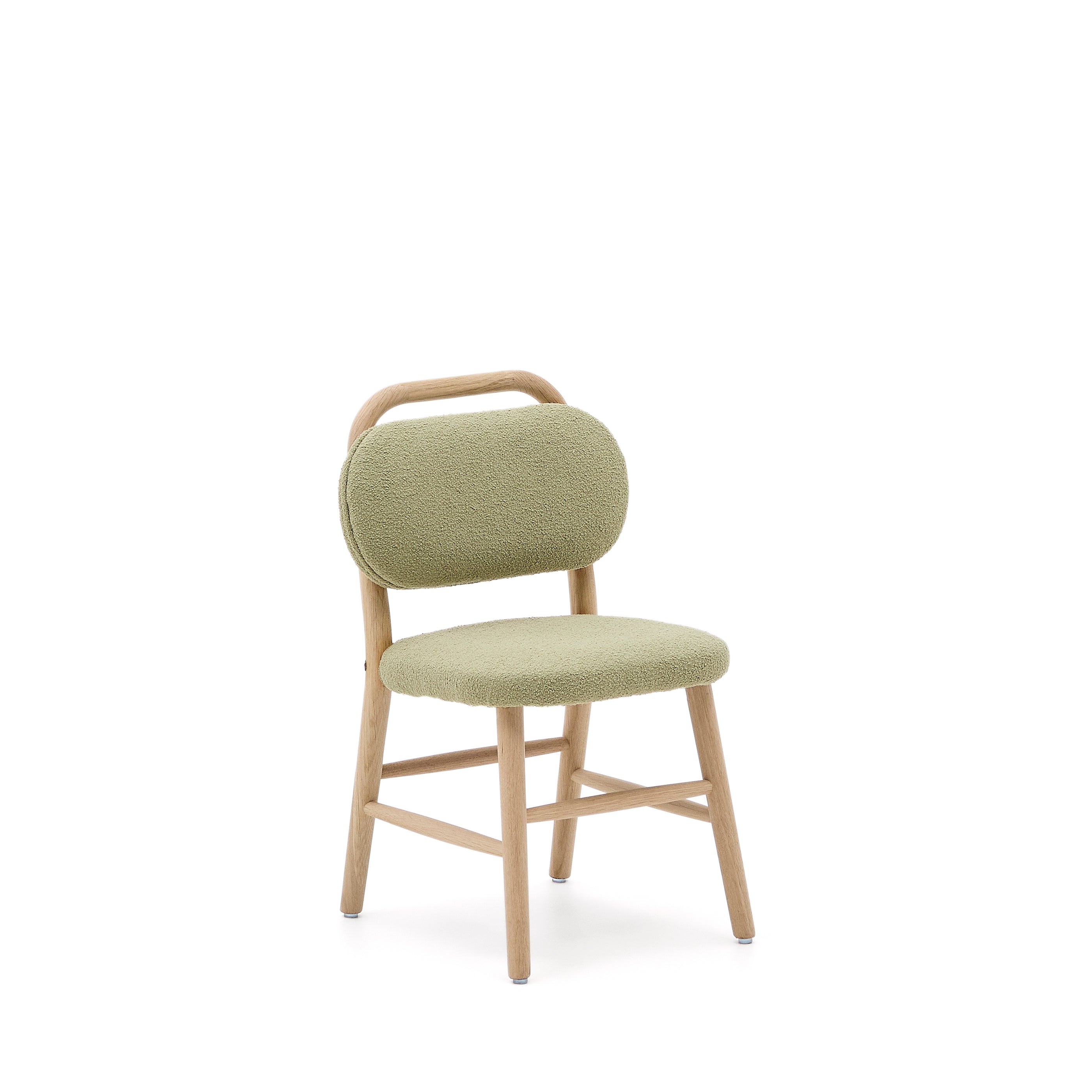 Helda child’s chair in green bouclé and solid oak wood FSC Mix Credit - Product Image