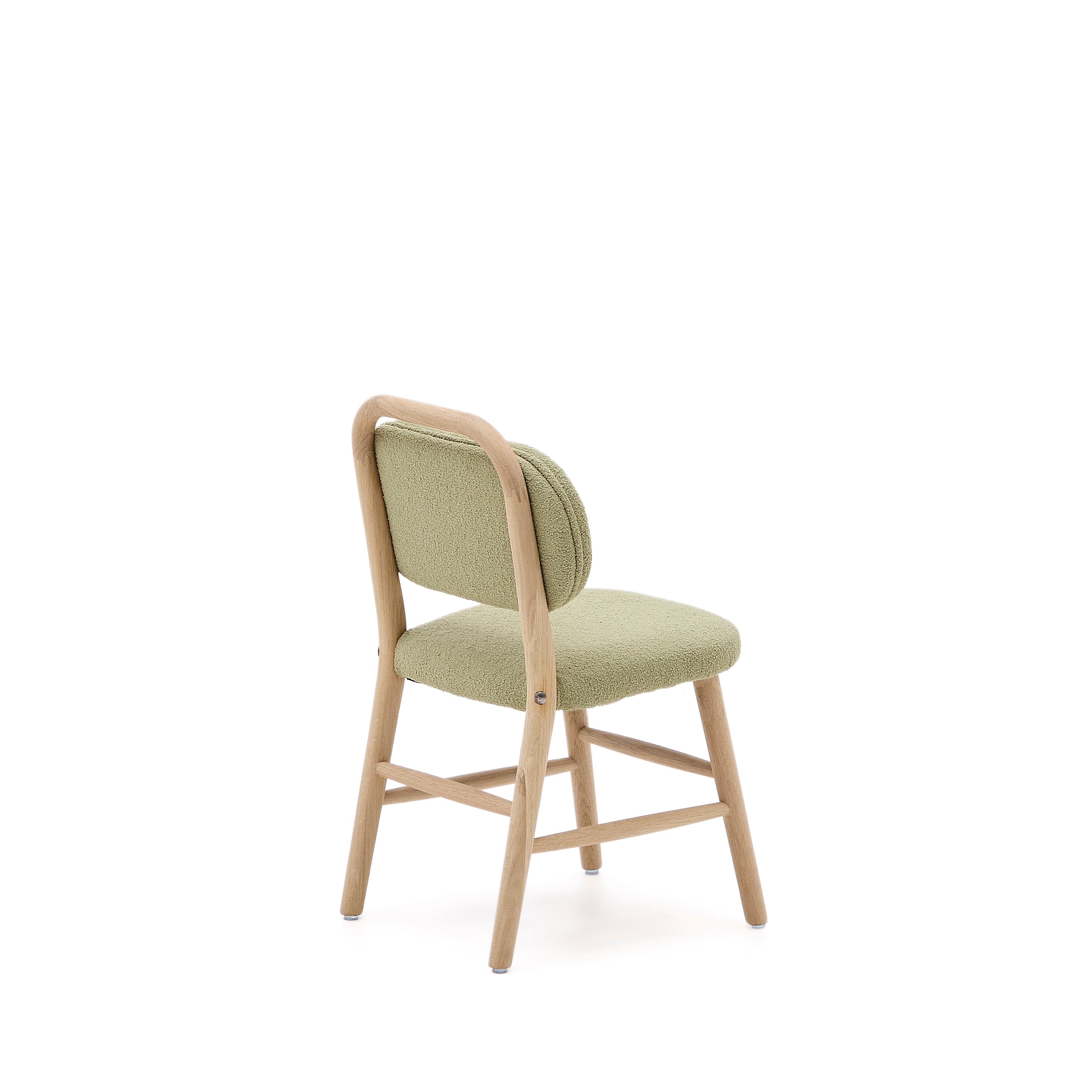 Helda child’s chair in green bouclé and solid oak wood FSC Mix Credit - Product Image