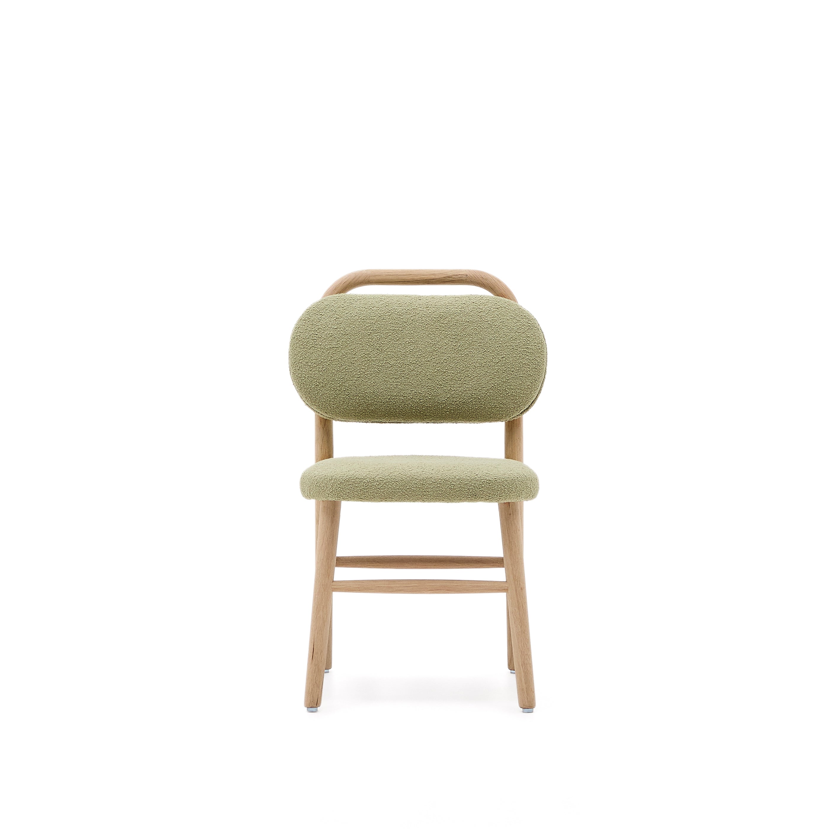 Helda child’s chair in green bouclé and solid oak wood FSC Mix Credit - Product Image