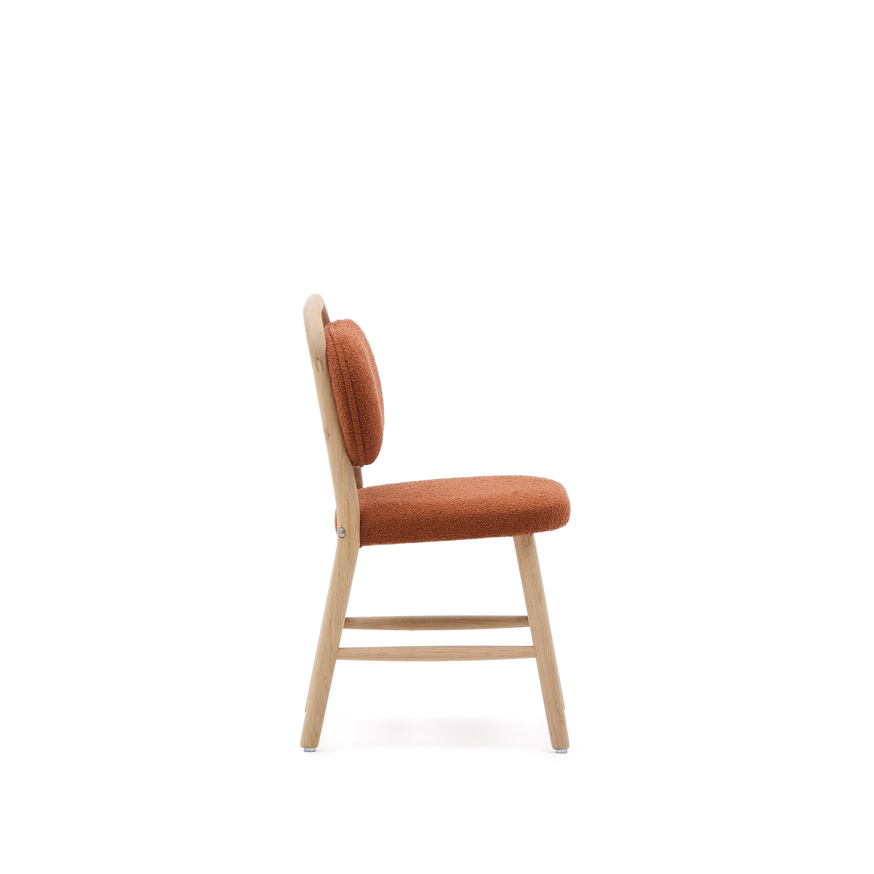 Helda child’s chair in terracotta bouclé and solid oak wood FSC Mix Credit - Product Image