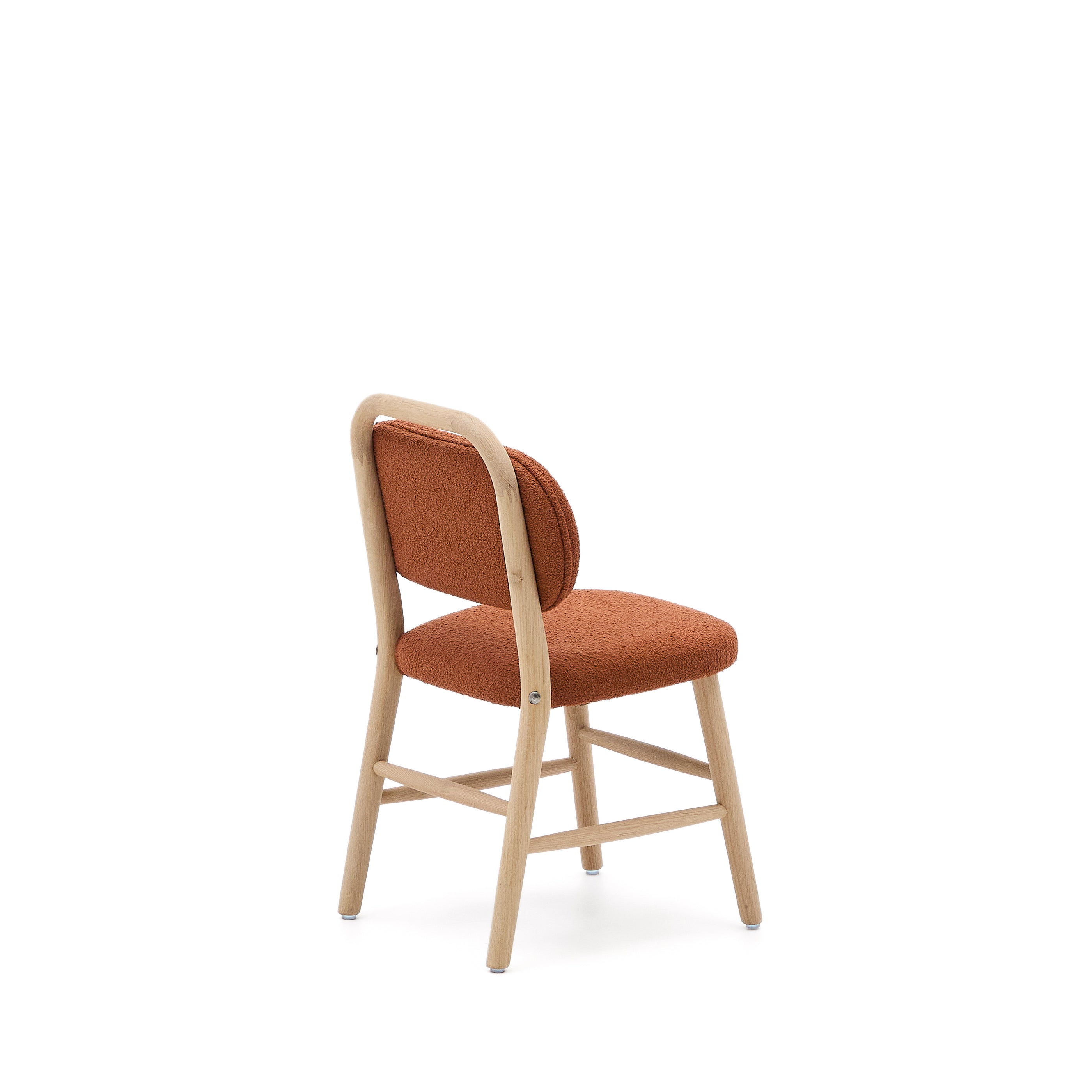Helda child’s chair in terracotta bouclé and solid oak wood FSC Mix Credit - Product Image