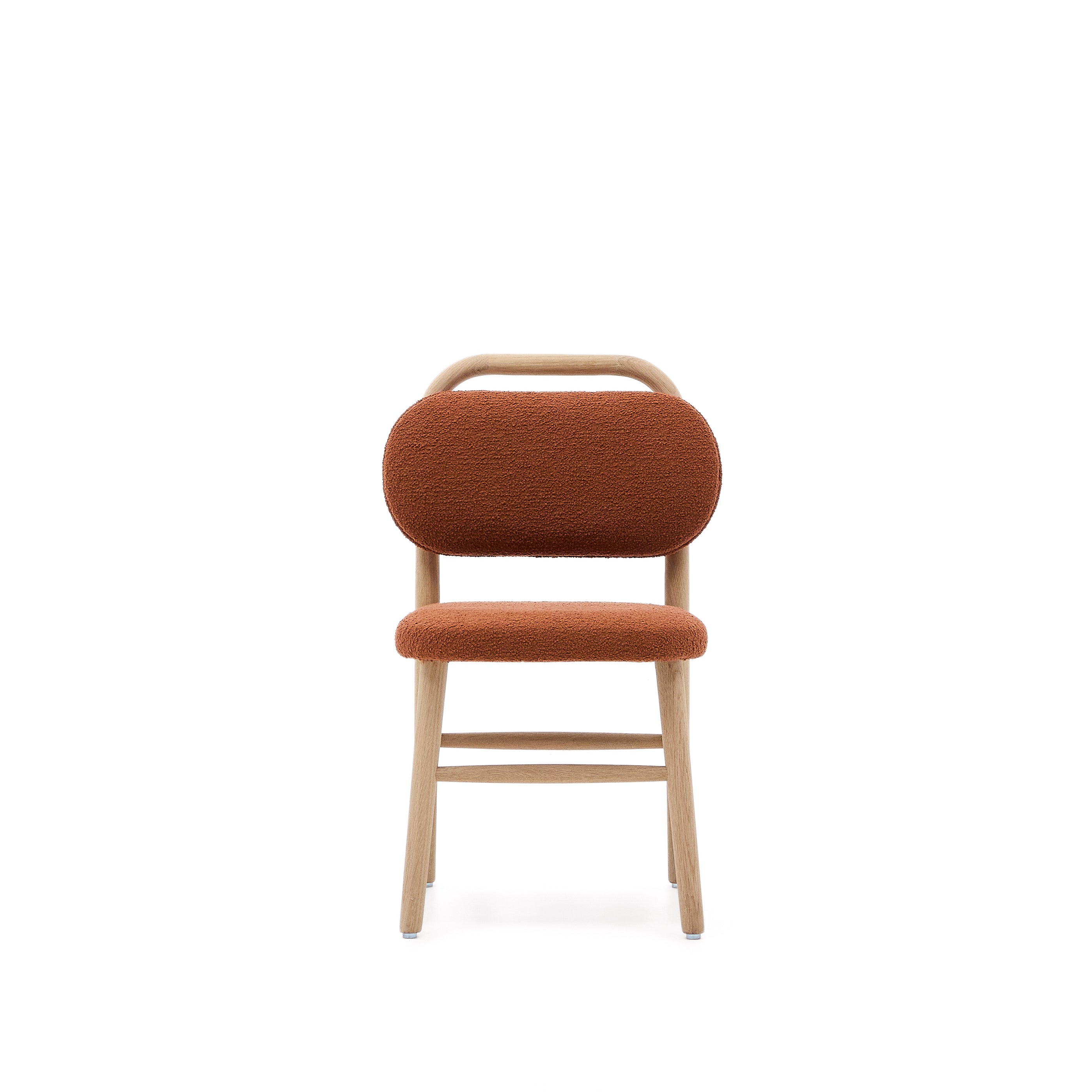 Helda child’s chair in terracotta bouclé and solid oak wood FSC Mix Credit - Product Image