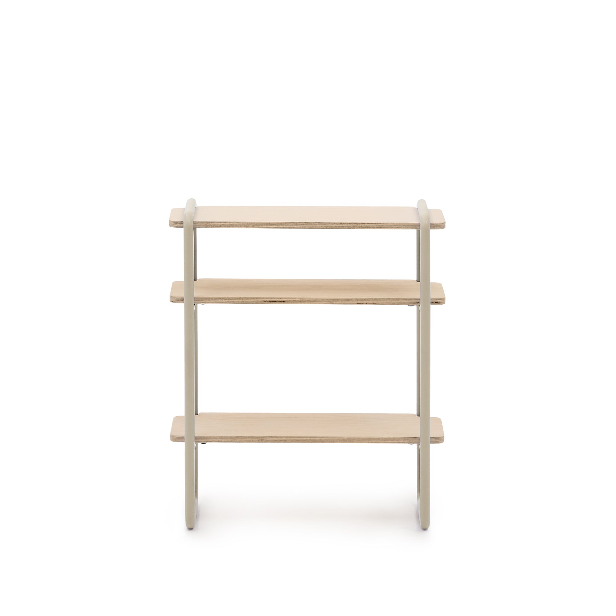 Tinn ash veneer shelf with a beige metal structure, 70 x 60 cm - Product Image