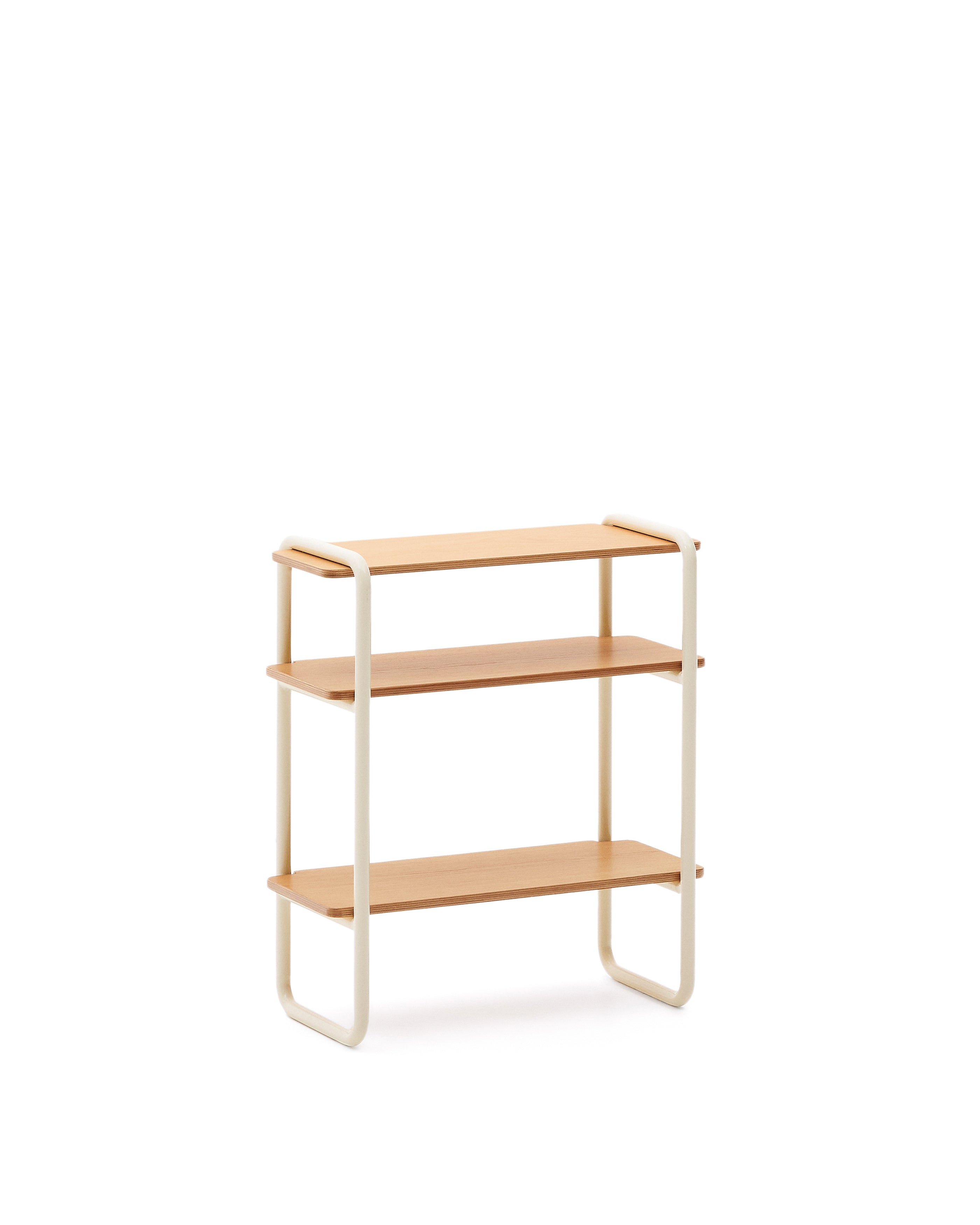 Tinn ash veneer shelf with a beige metal structure, 70 x 60 cm - Product Image