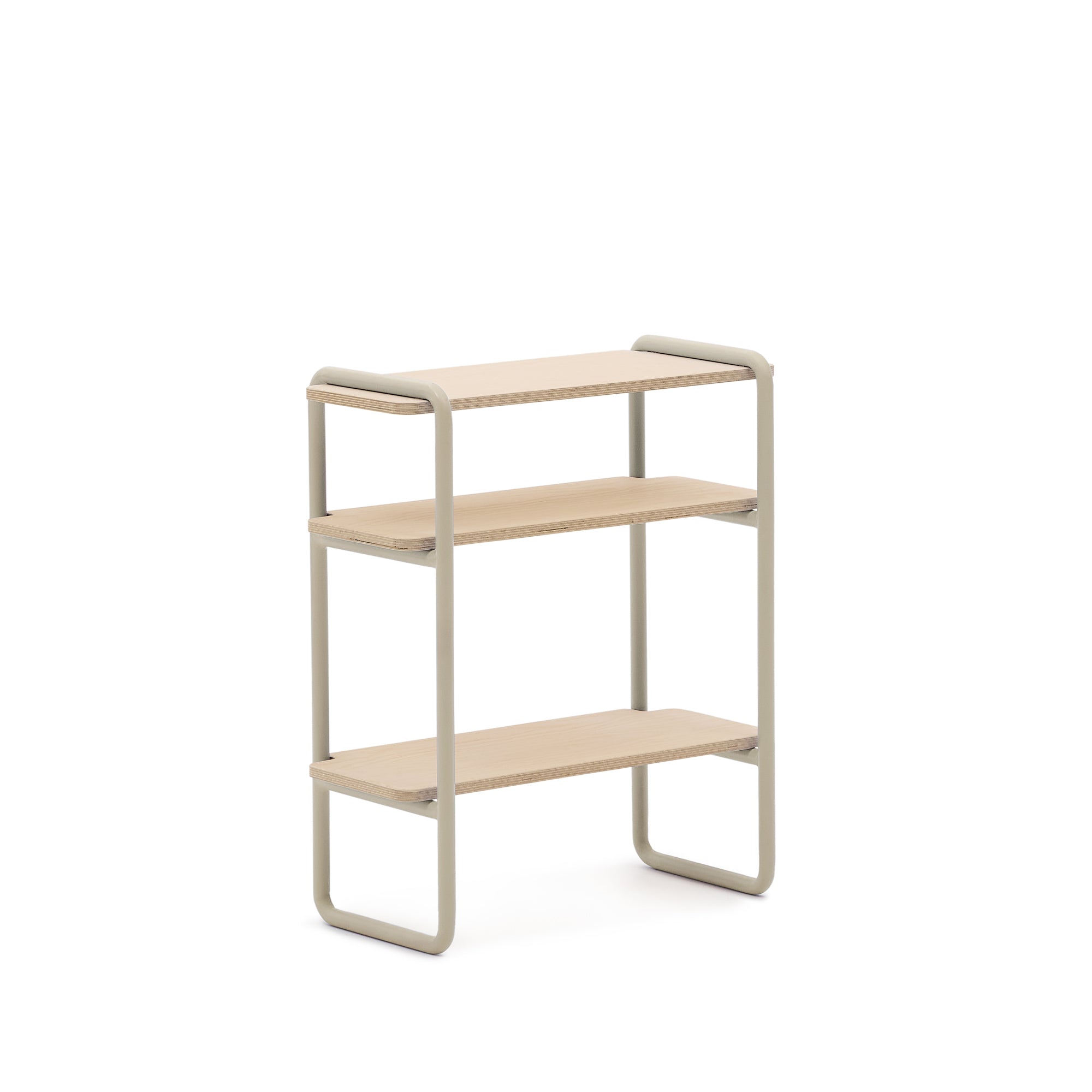 Tinn ash veneer shelf with a beige metal structure, 70 x 60 cm - Product Image