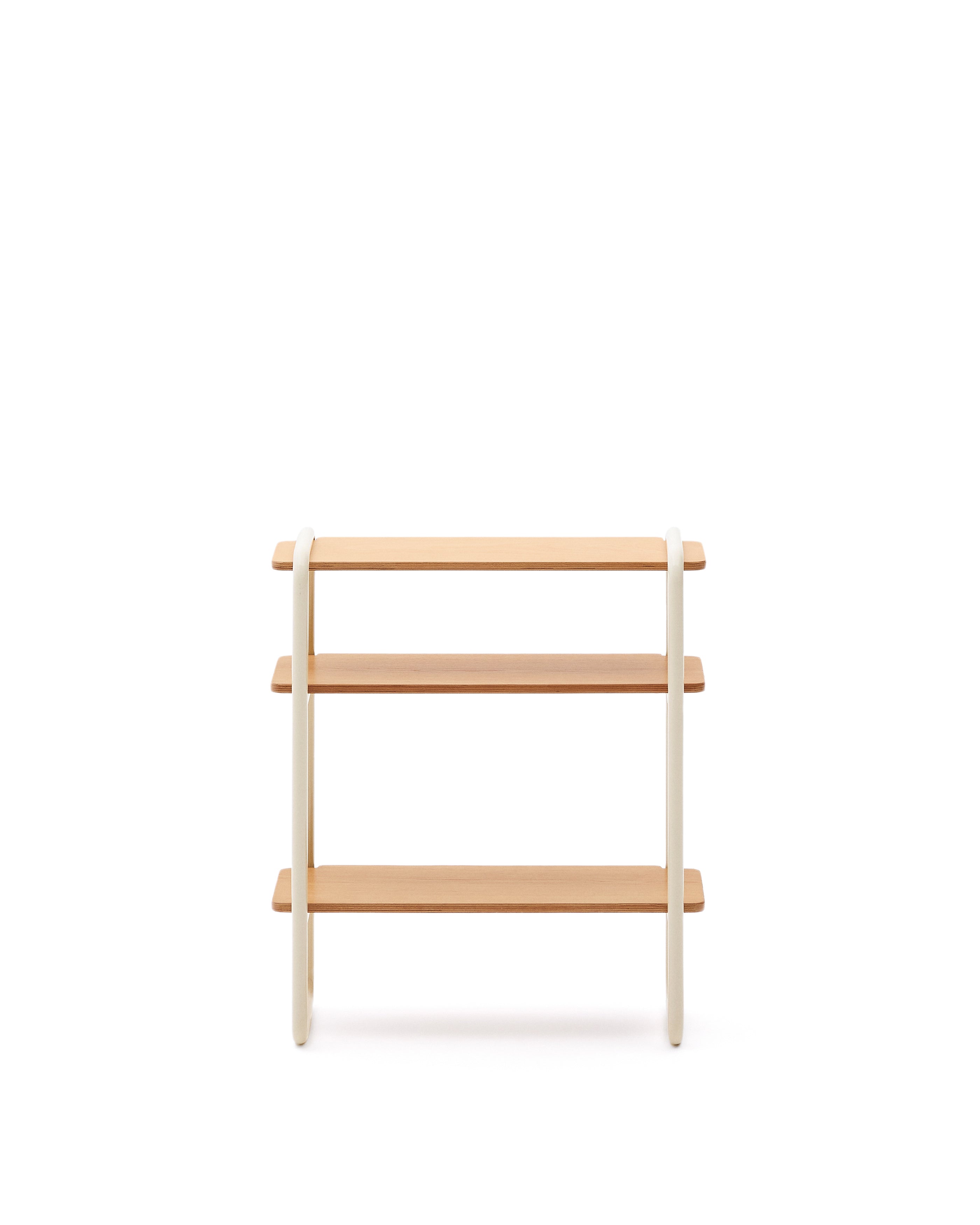 Tinn ash veneer shelf with a beige metal structure, 70 x 60 cm - Product Image