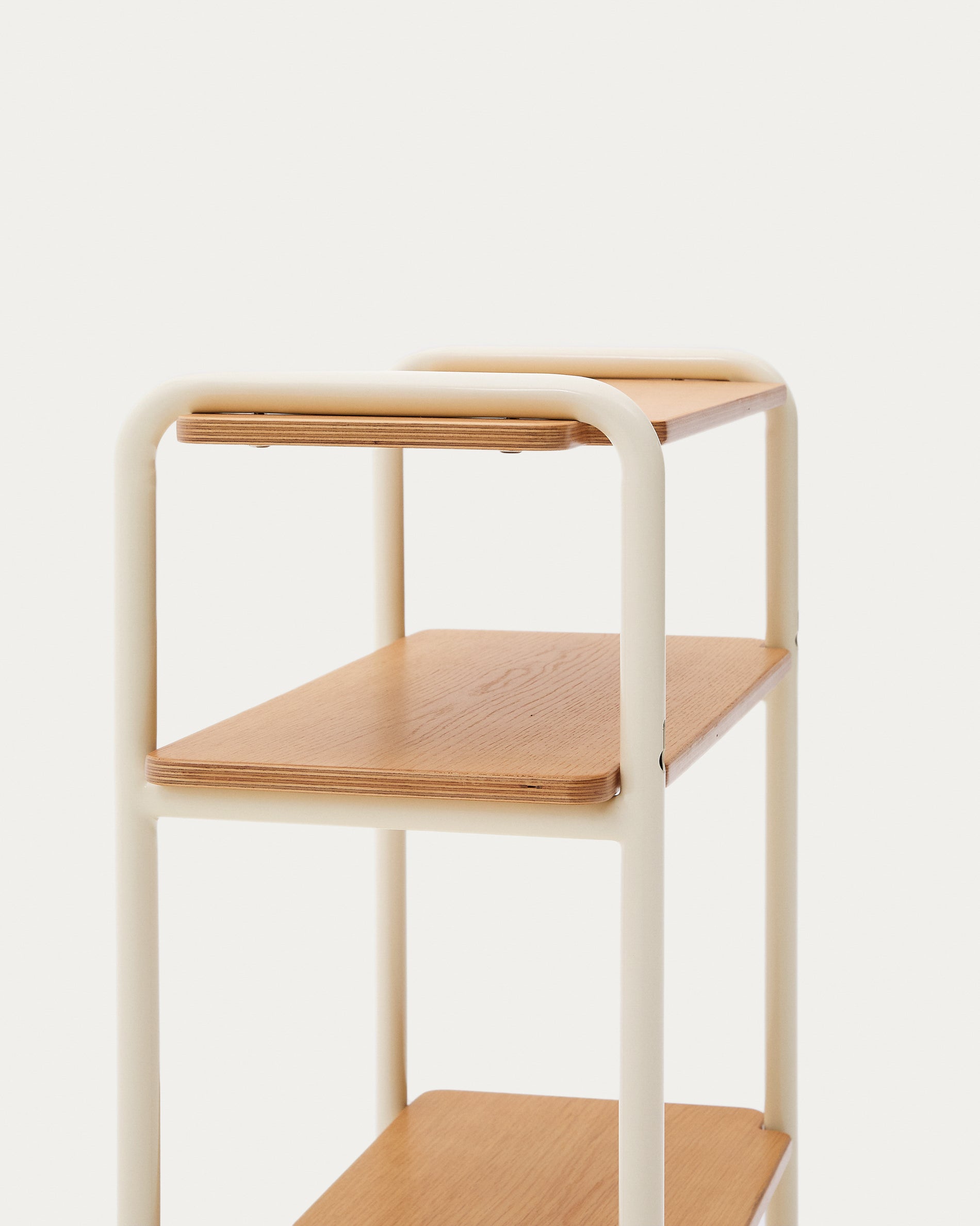Tinn ash veneer shelf with a beige metal structure, 70 x 60 cm - Detail