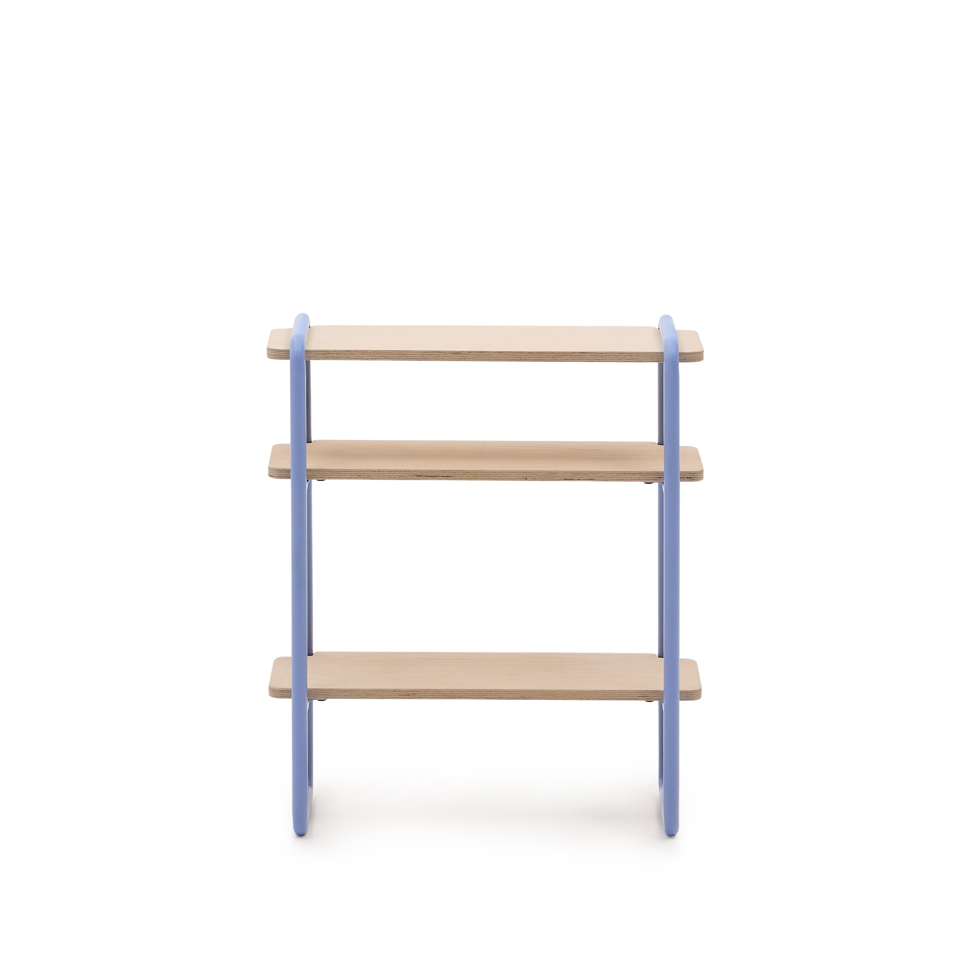 Tinn ash veneer shelf with a blue metal structure, 70 x 60 cm - Product Image