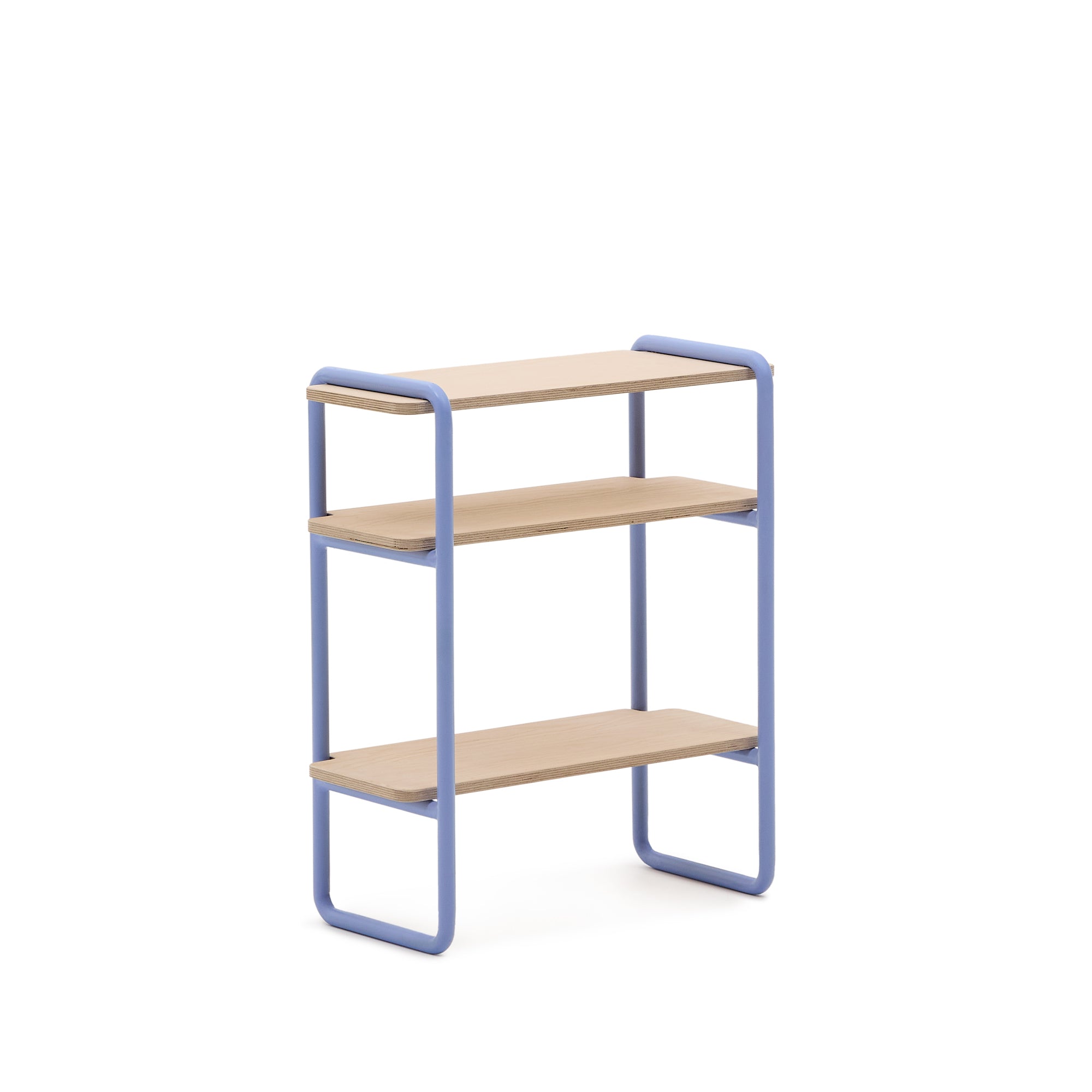 Tinn ash veneer shelf with a blue metal structure, 70 x 60 cm - Product Image