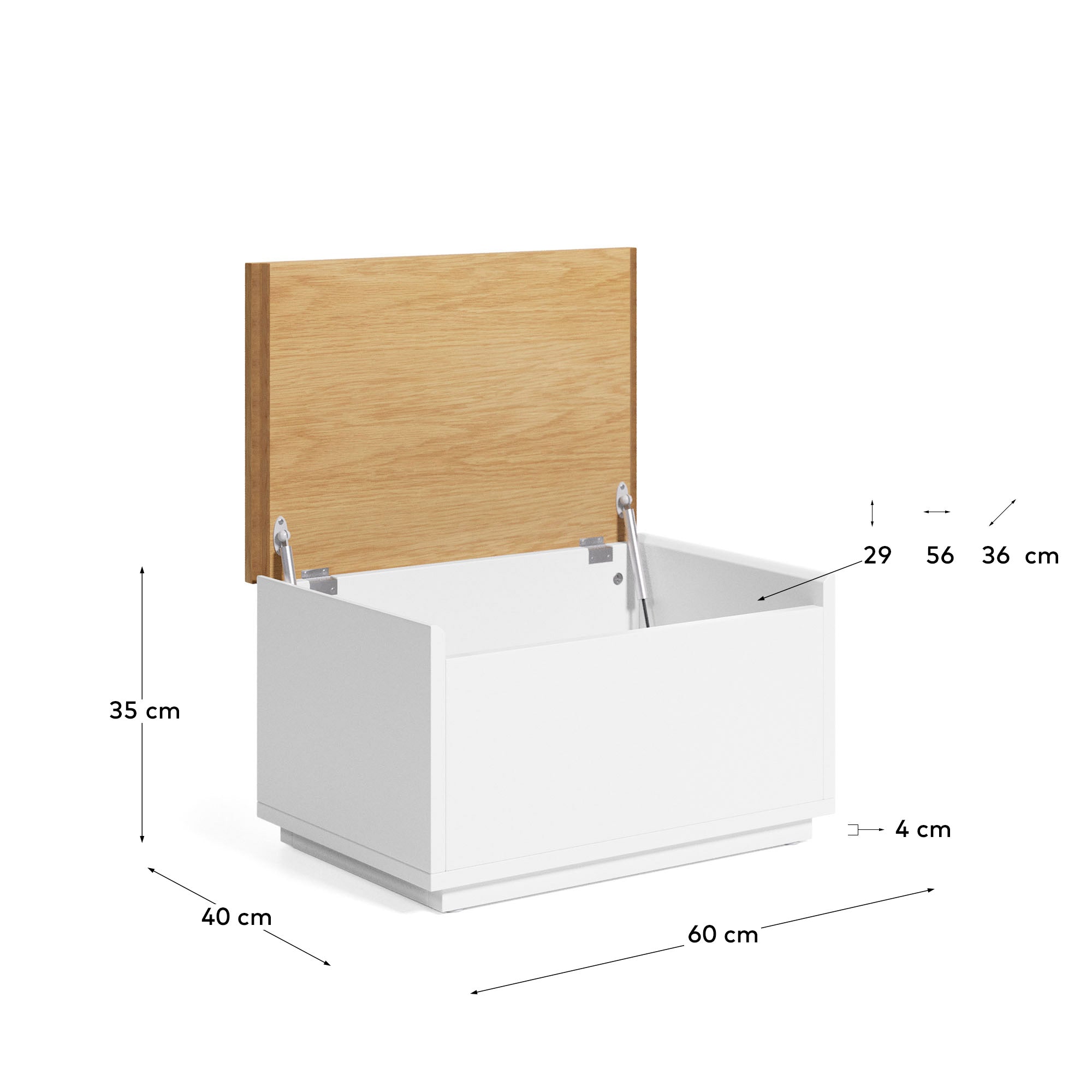 Abilen oak veneerc hest of drawers 60 x 40 cm FSC 100% - Measurements