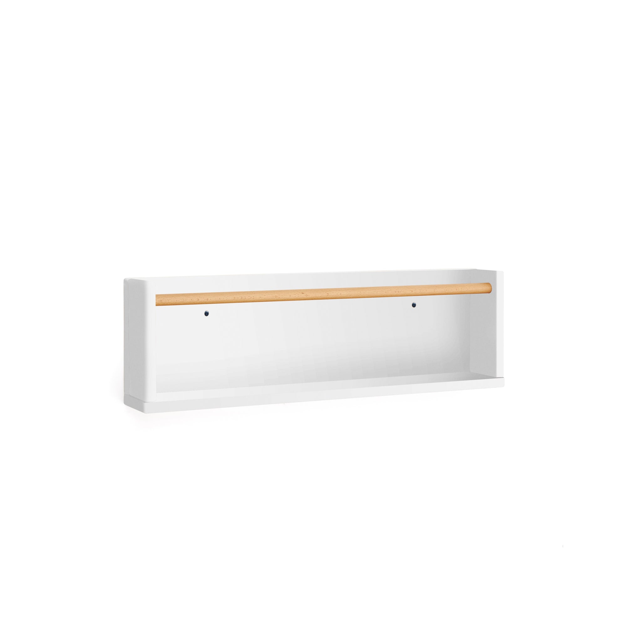 Shantal solid beech wood shelf in white finish, 64 x 20 cm - Product Image