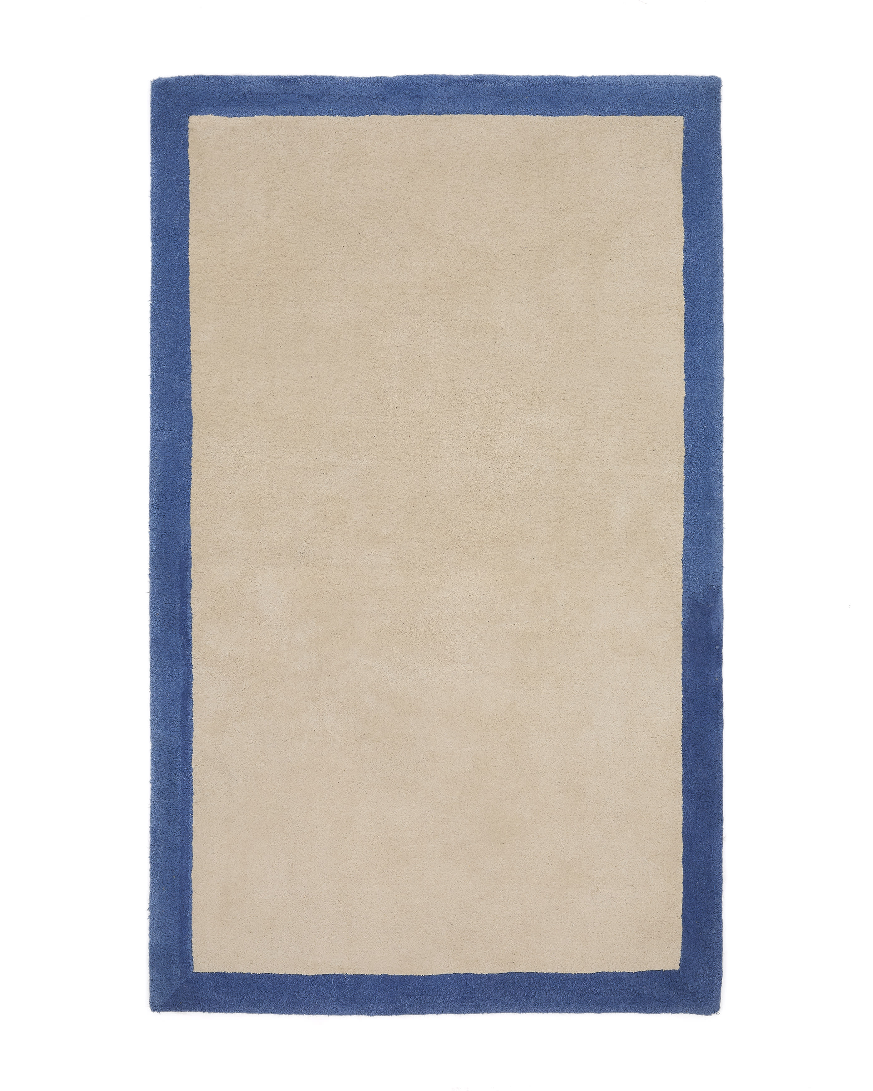 Nalim beige and blue, 100% cotton rug, 90 x 150 cm.