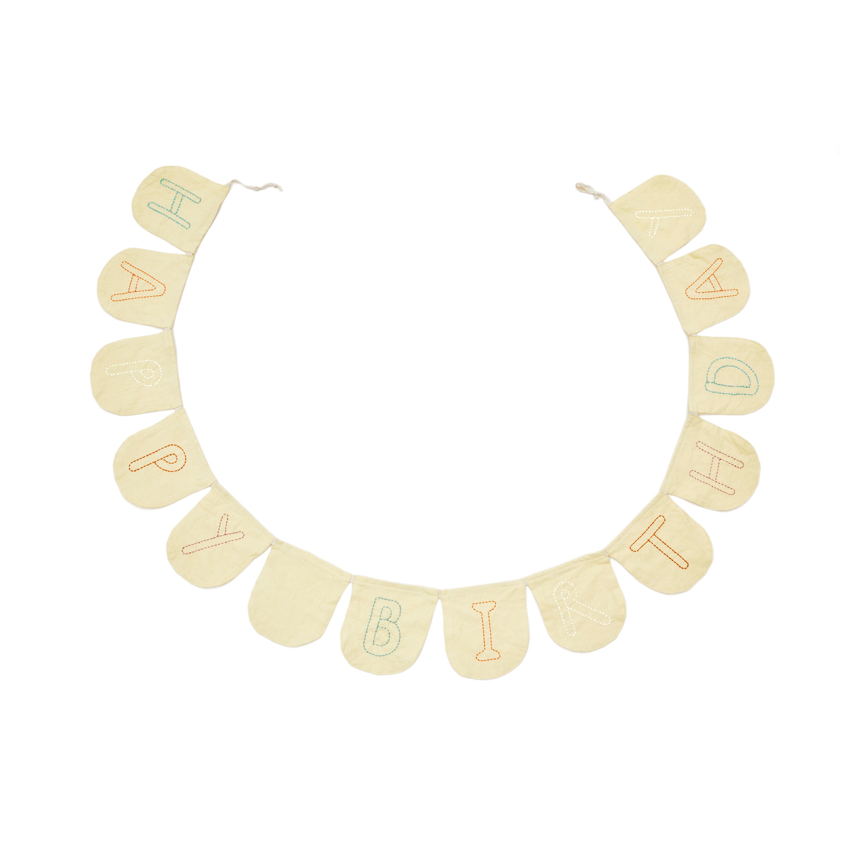 Vilka white and yellow bunting garland 100% Cotton 250 cm - Product Image