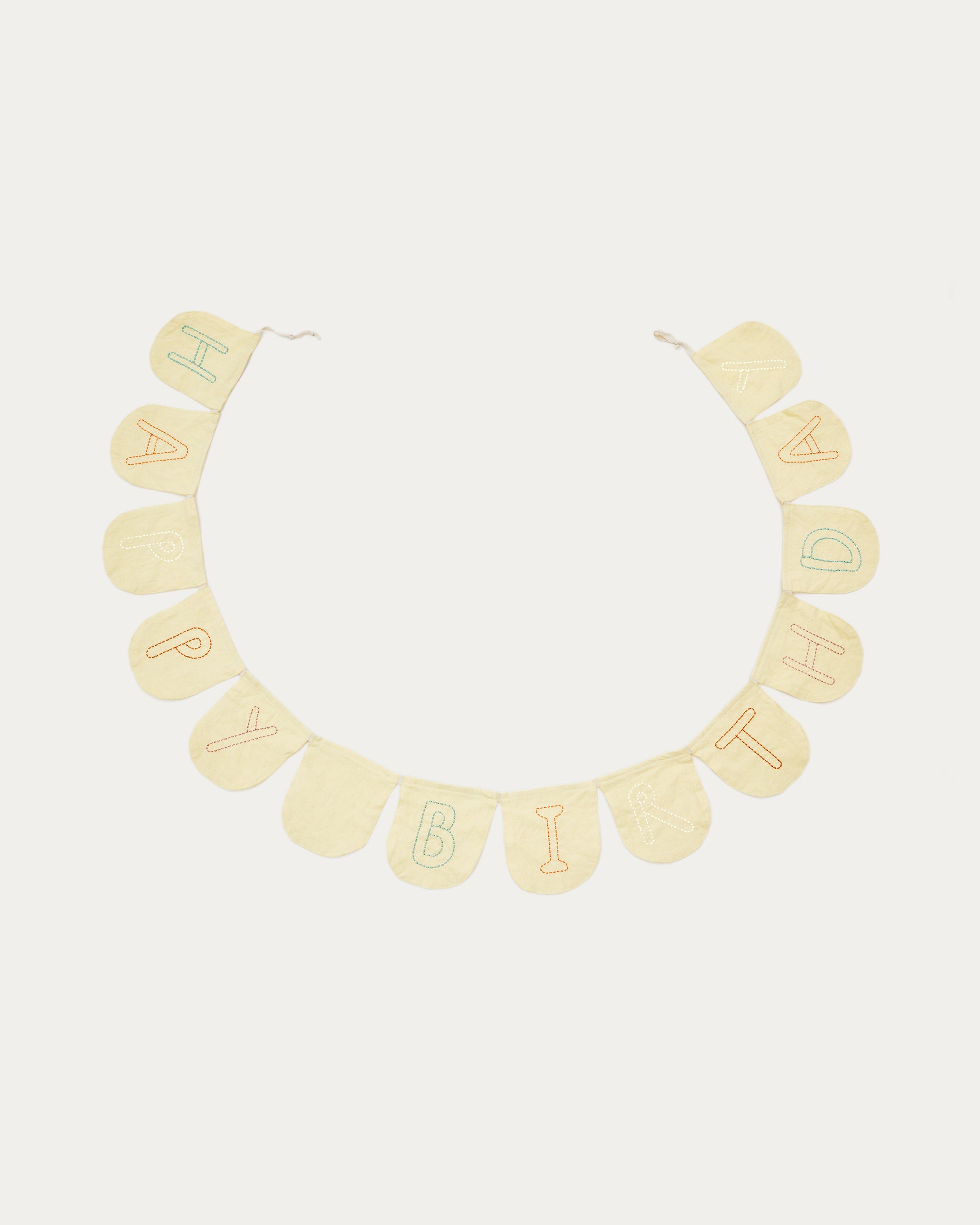 Vilka white and yellow bunting garland 100% Cotton 250 cm - Product View