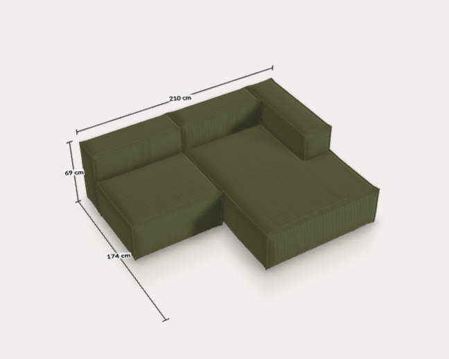Vécsey Áron - Egyedi Blok kanapé, 210x174, Lincoln Dark Green