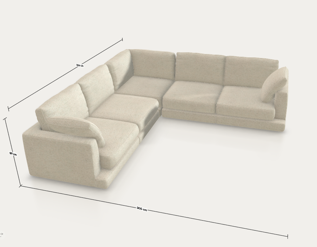 Egyedi Gala 300 x 300 cm kanapé -  Elonia Ecru (MTK0284)