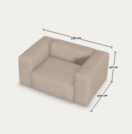 Varga Sándor - Egyedi Blok fotel, 150x104 cm, Anthology Beige