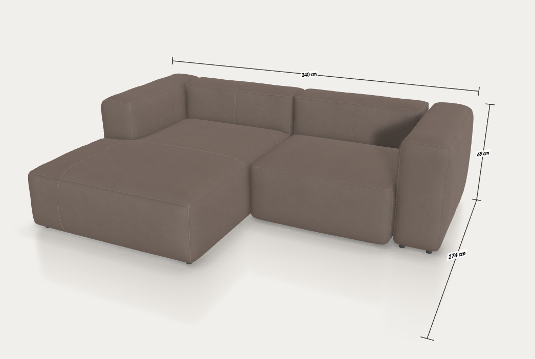 Egyedi bőr Blok kanapé -  Rima dark brown (MTKA000RM09)