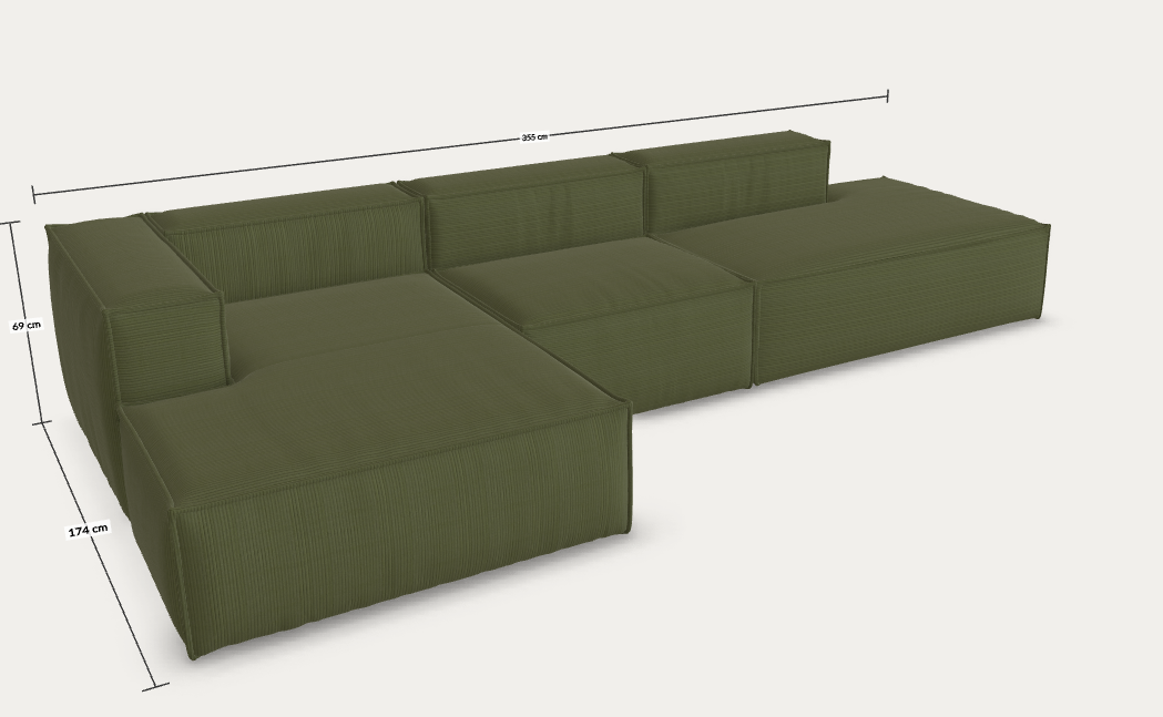 Egyedi Blok kanapé - Lincoln Dark Green (MTK0210)