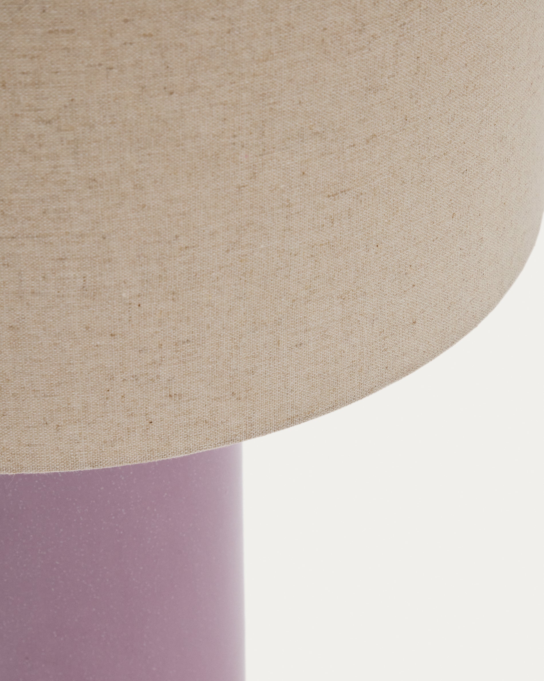 Toneric ceramic table lamp with a lilac finish and cotton - Detail