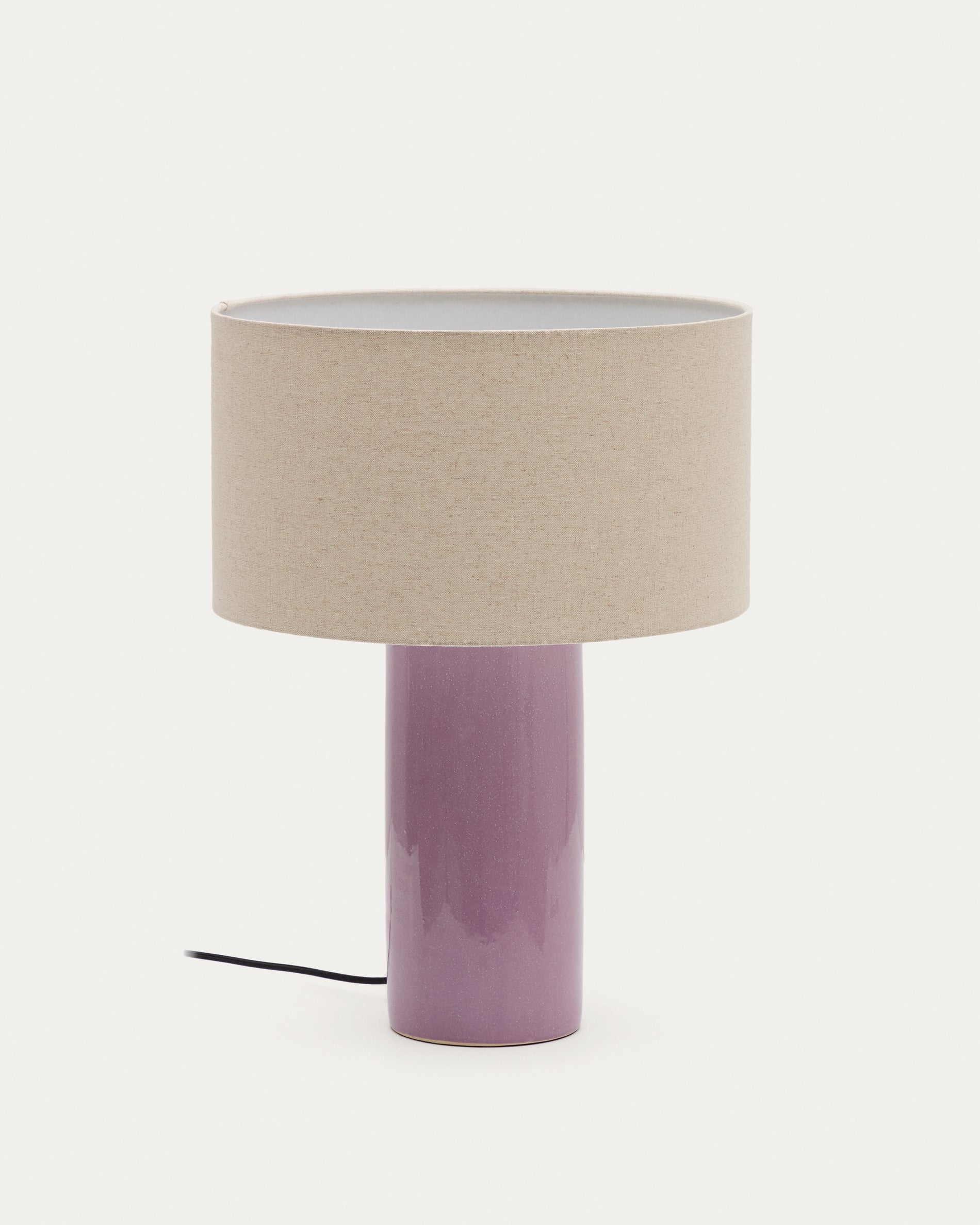 Toneric ceramic table lamp with a lilac finish and cotton - Product View