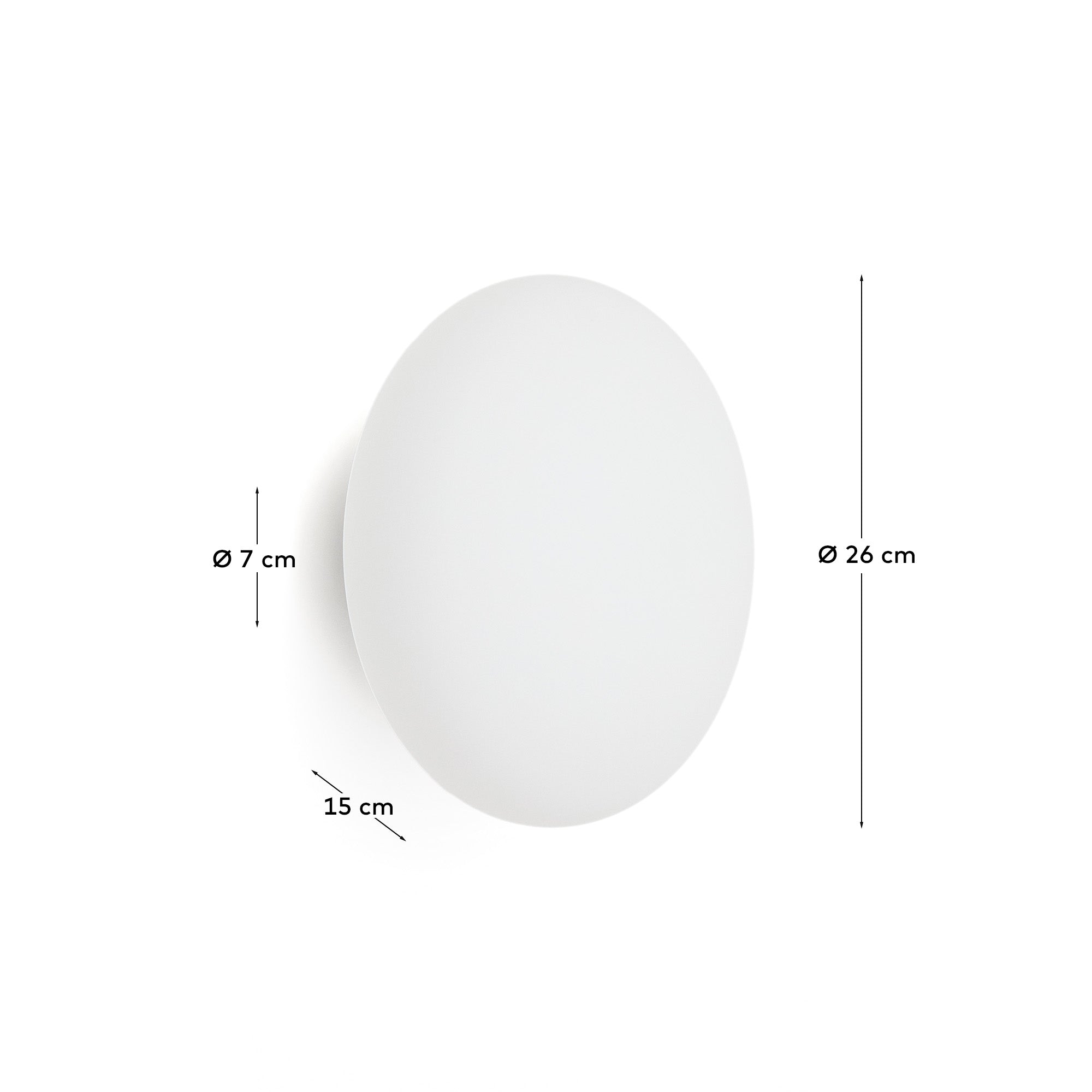 Bamila wall lamp in smoked glass and black metal Ø25cm - Measurements