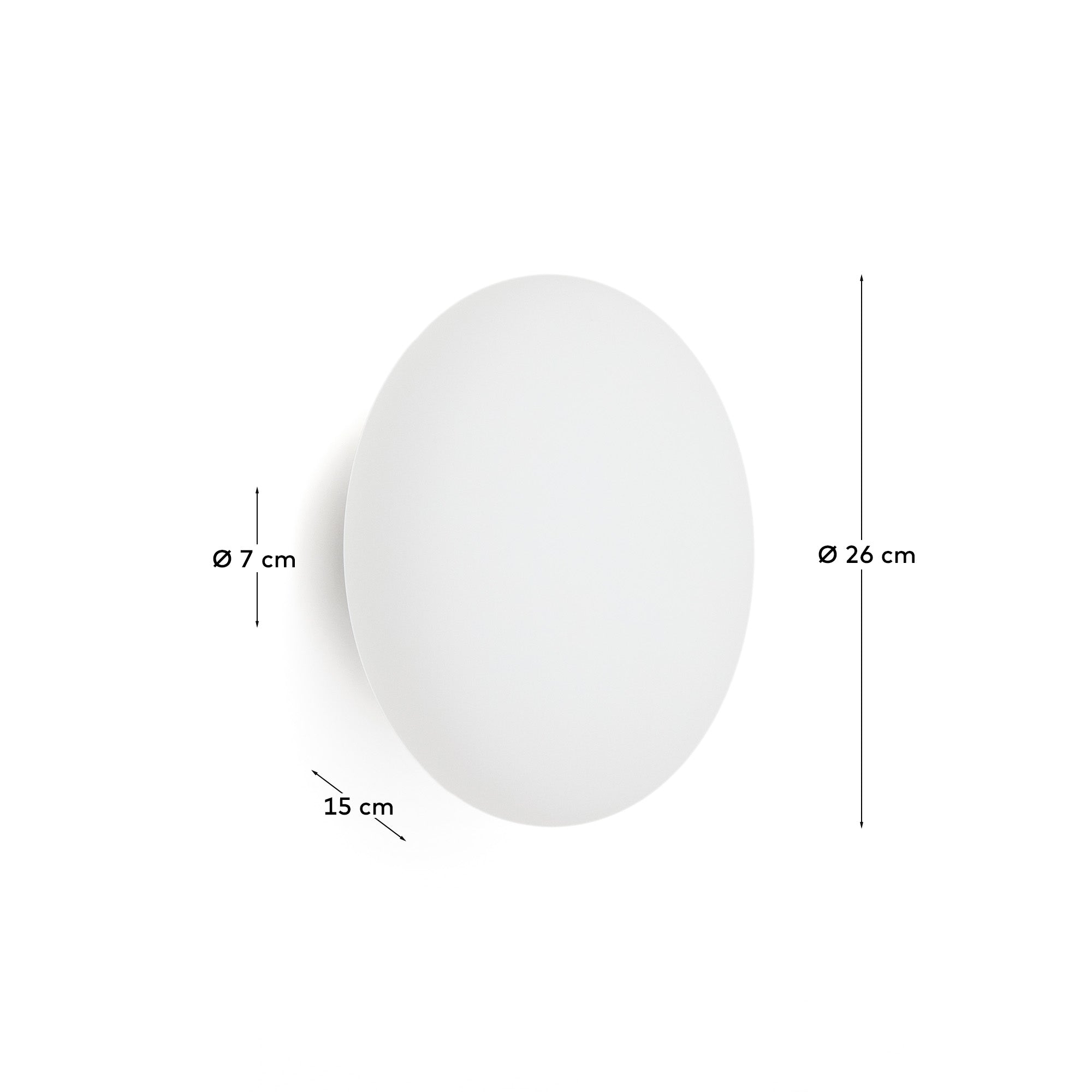 Bamila smoked glass and nickel wall lamp Ø25cm - Measurements