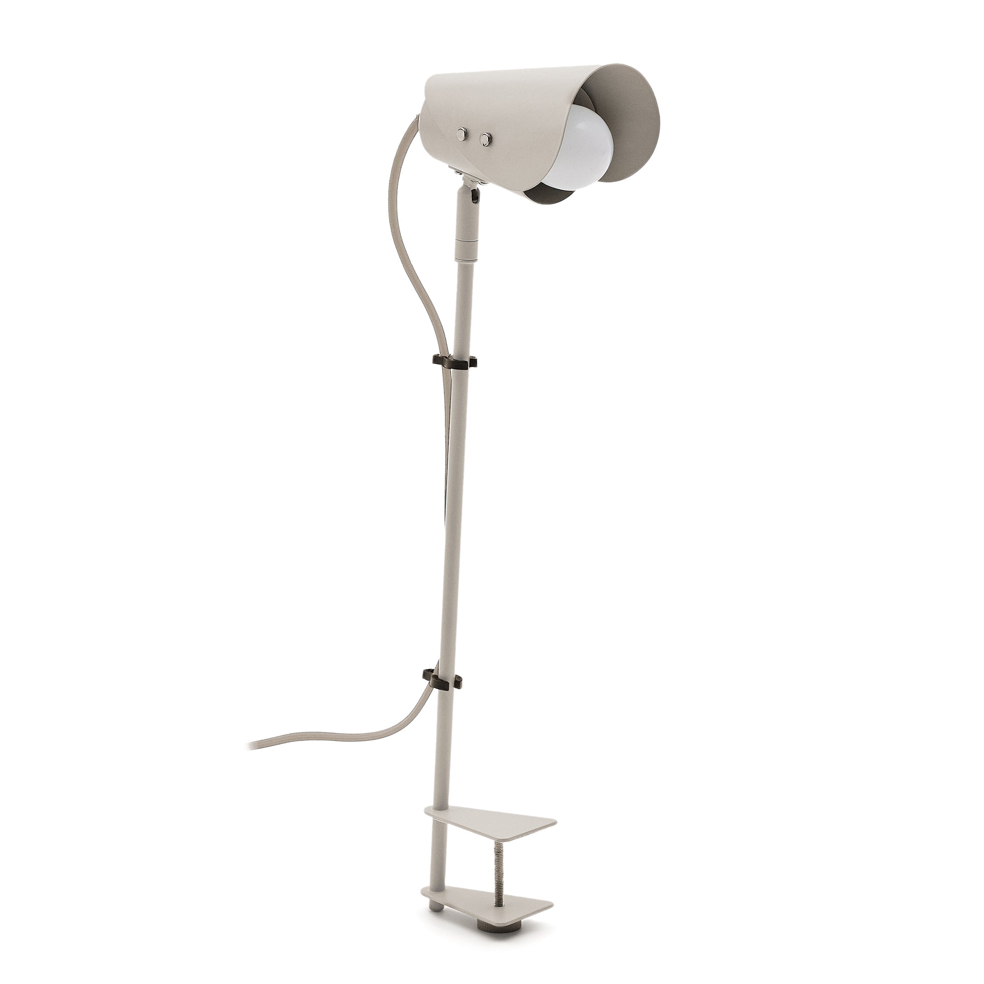 Jula desk lamp with clamp in grey metal - Product Image