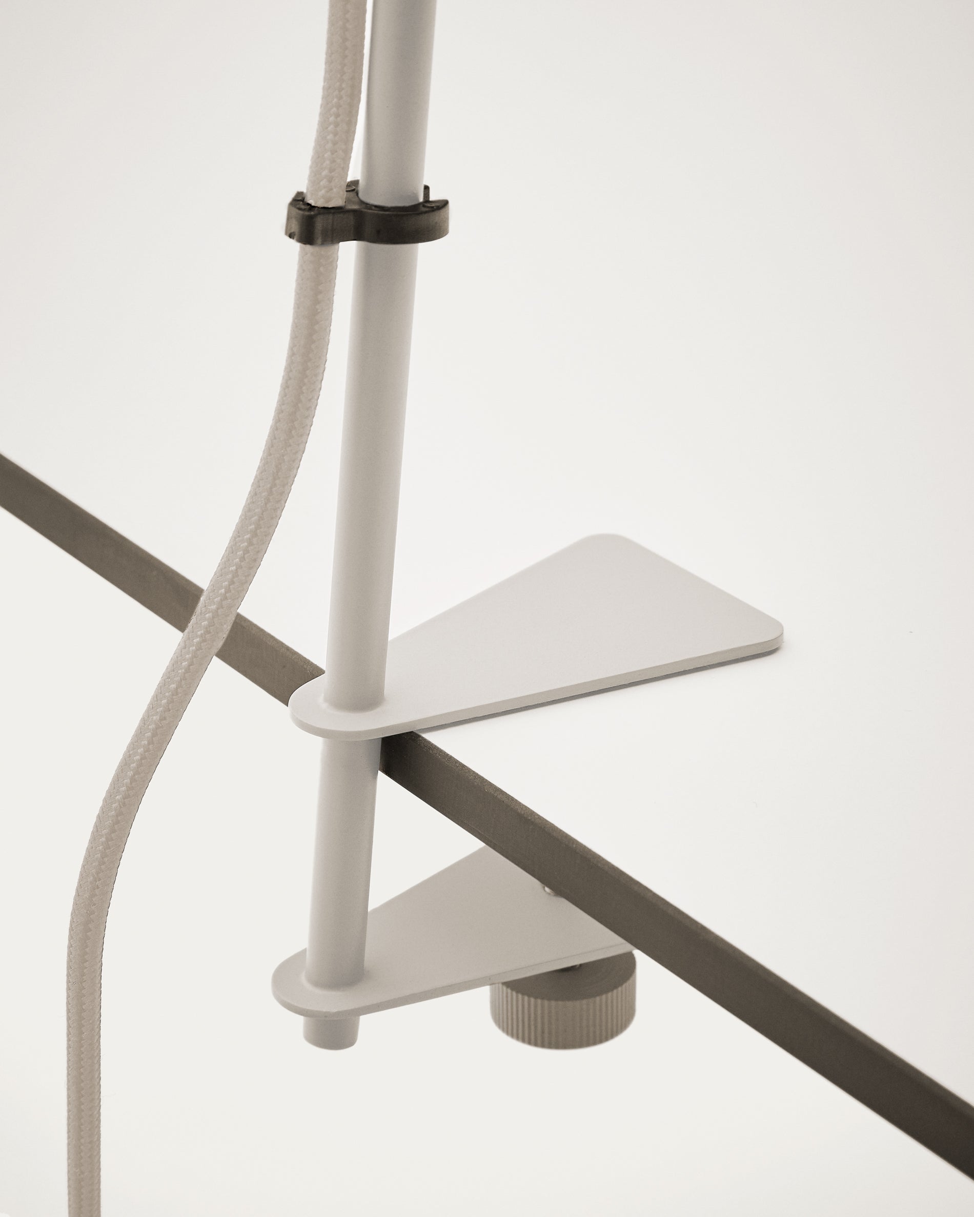 Jula desk lamp with clamp in grey metal - Detail