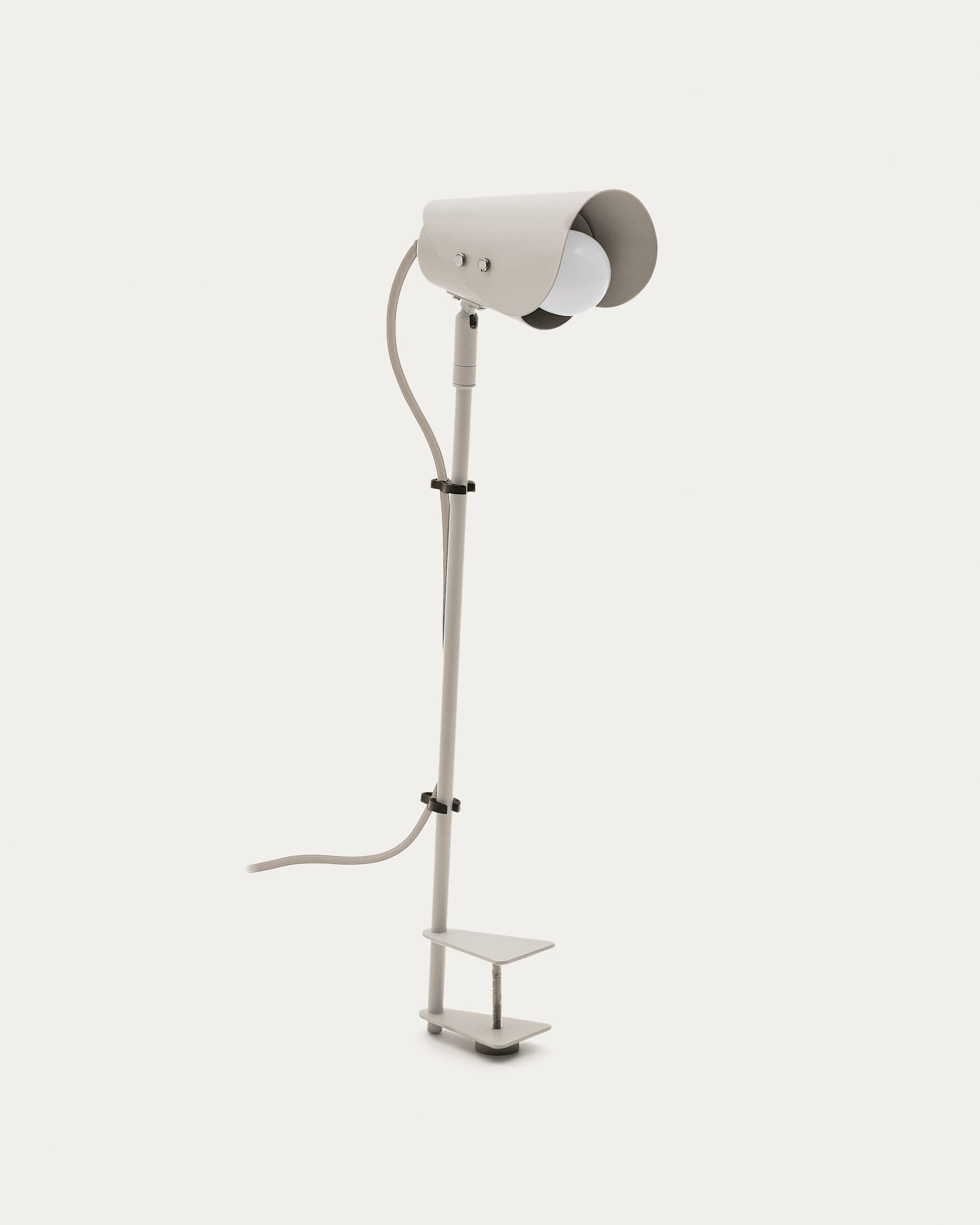 Jula desk lamp with clamp in grey metal - Product View