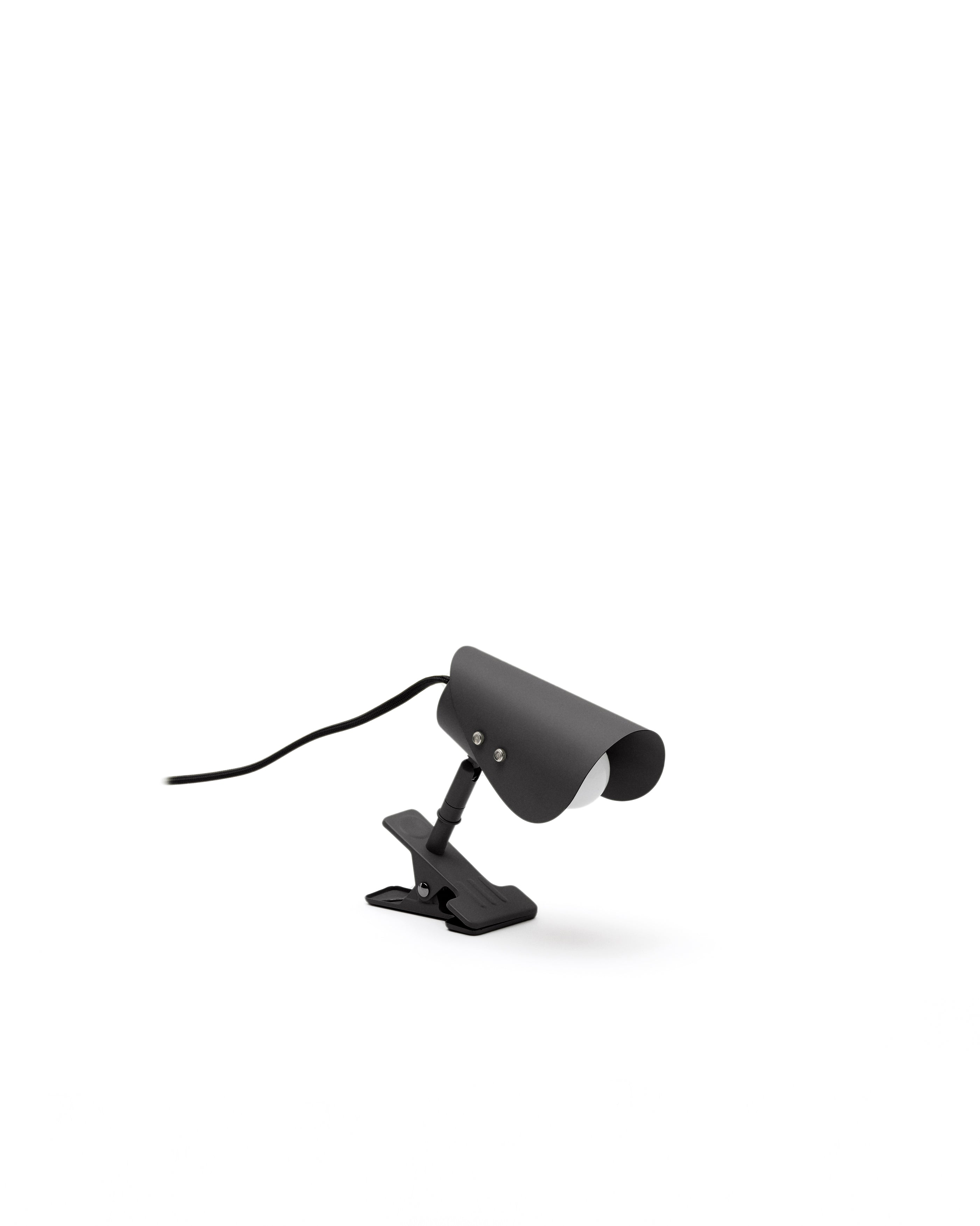 Jula small lamp with clamp in black metal - Product Image