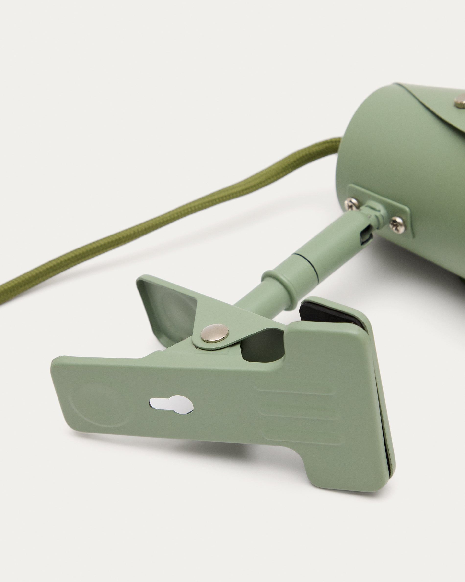 Jula small lamp with clamp in green metal - Detail