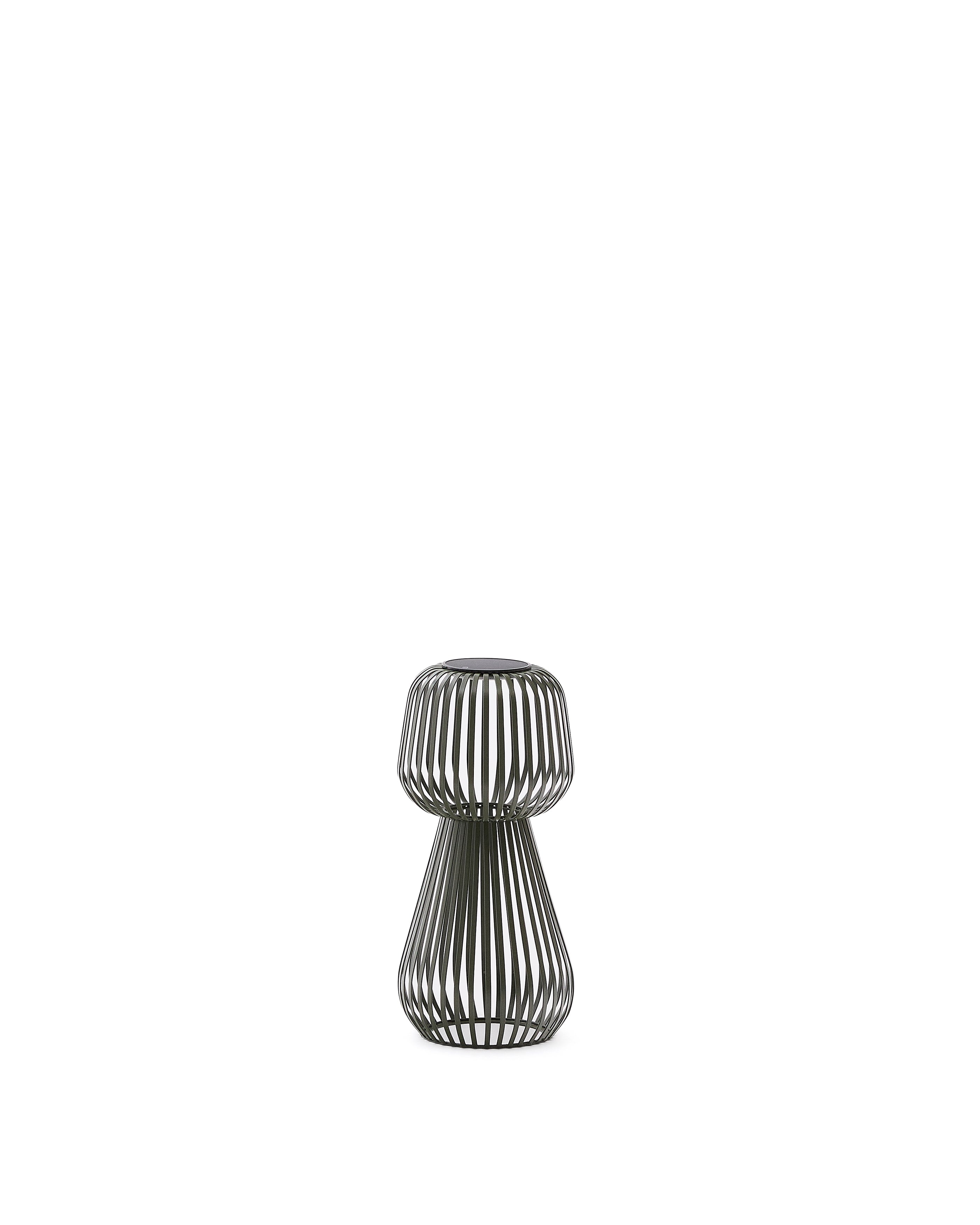 Reiba green metal solar table lamp - Product Image