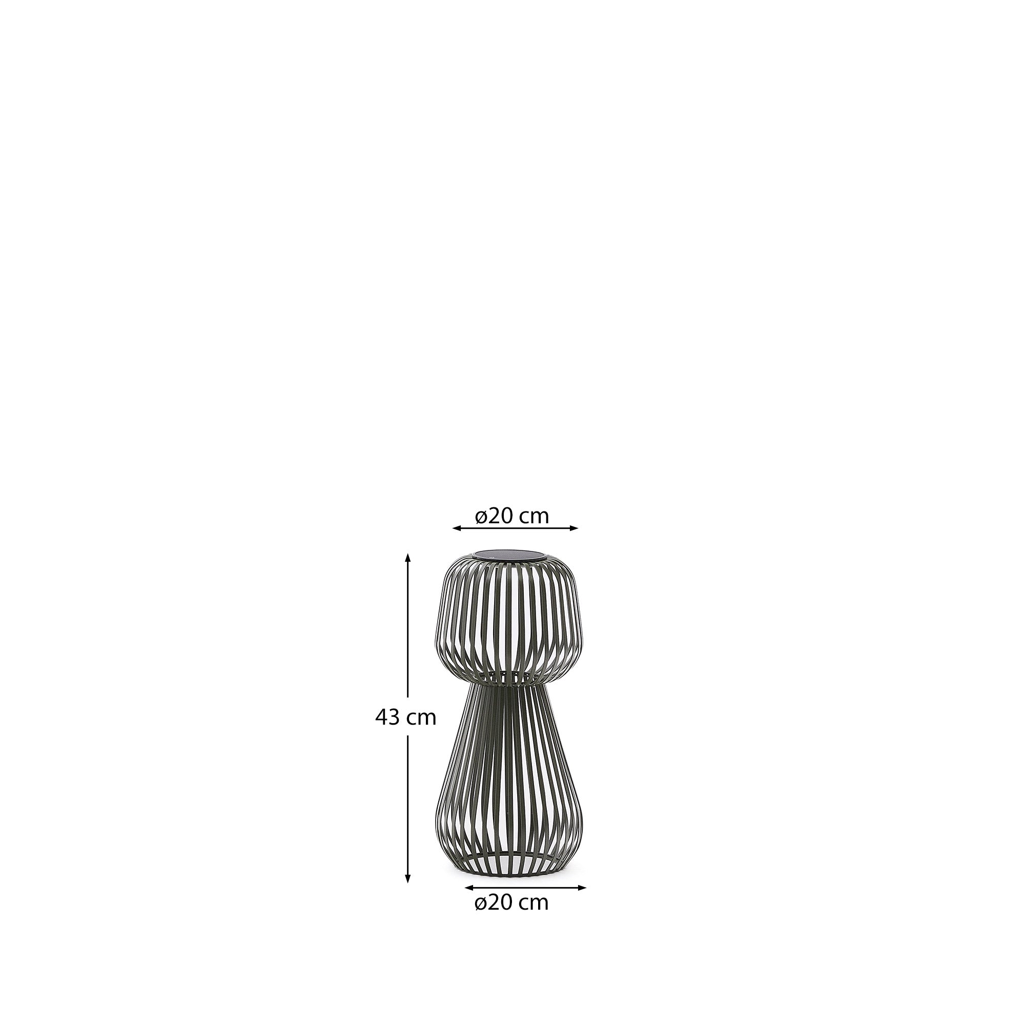 Reiba green metal solar table lamp - Measurements